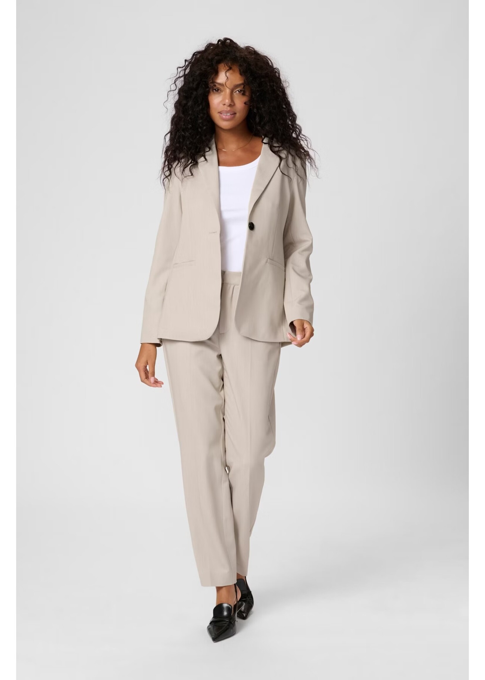 KAFFE KASAKURA ZIPPER PANTS FEATHER GRAY 10507770