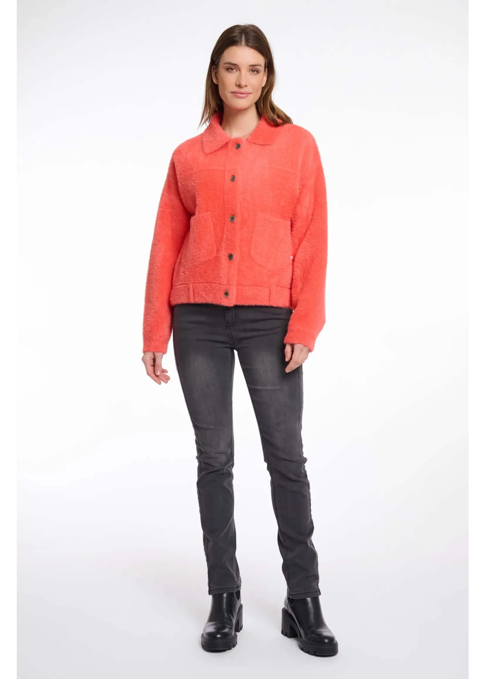 RINO & PELLE BUBBLY BOXY JACKET  BRIGHT CORAL 5002511