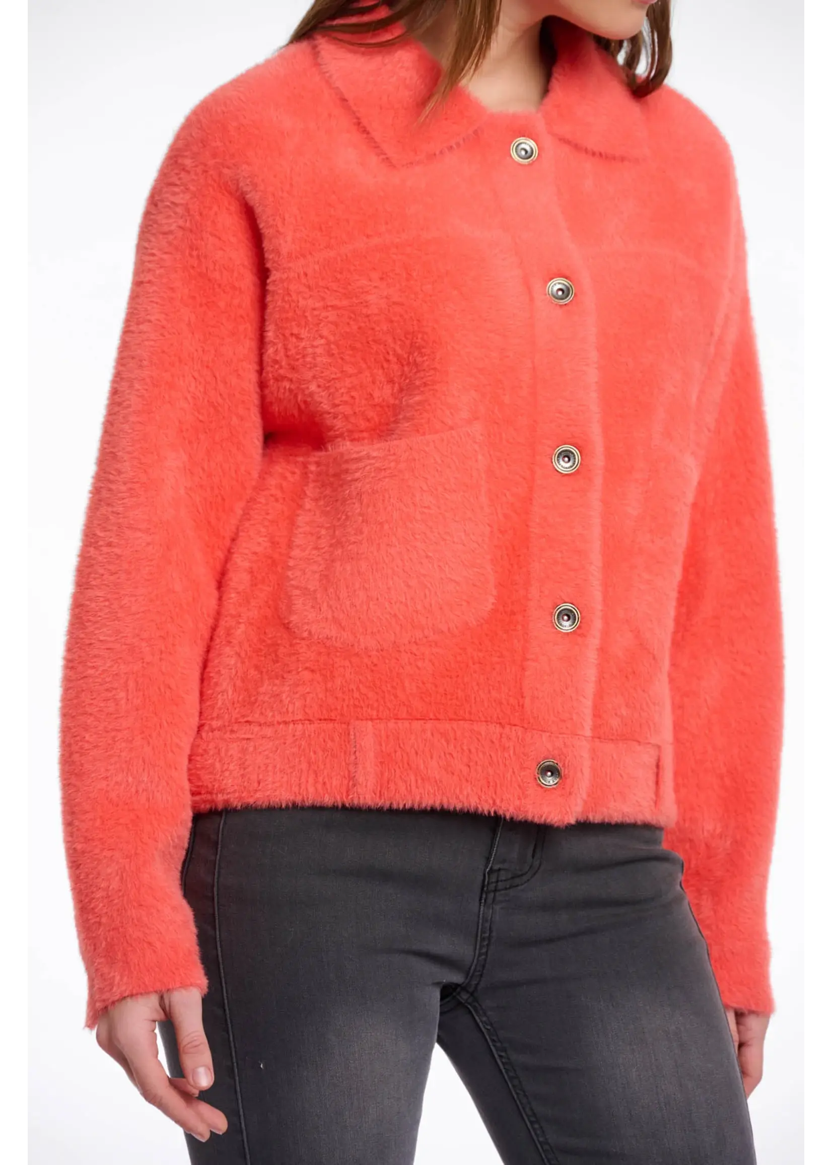 RINO & PELLE BUBBLY BOXY JACKET  BRIGHT CORAL 5002511
