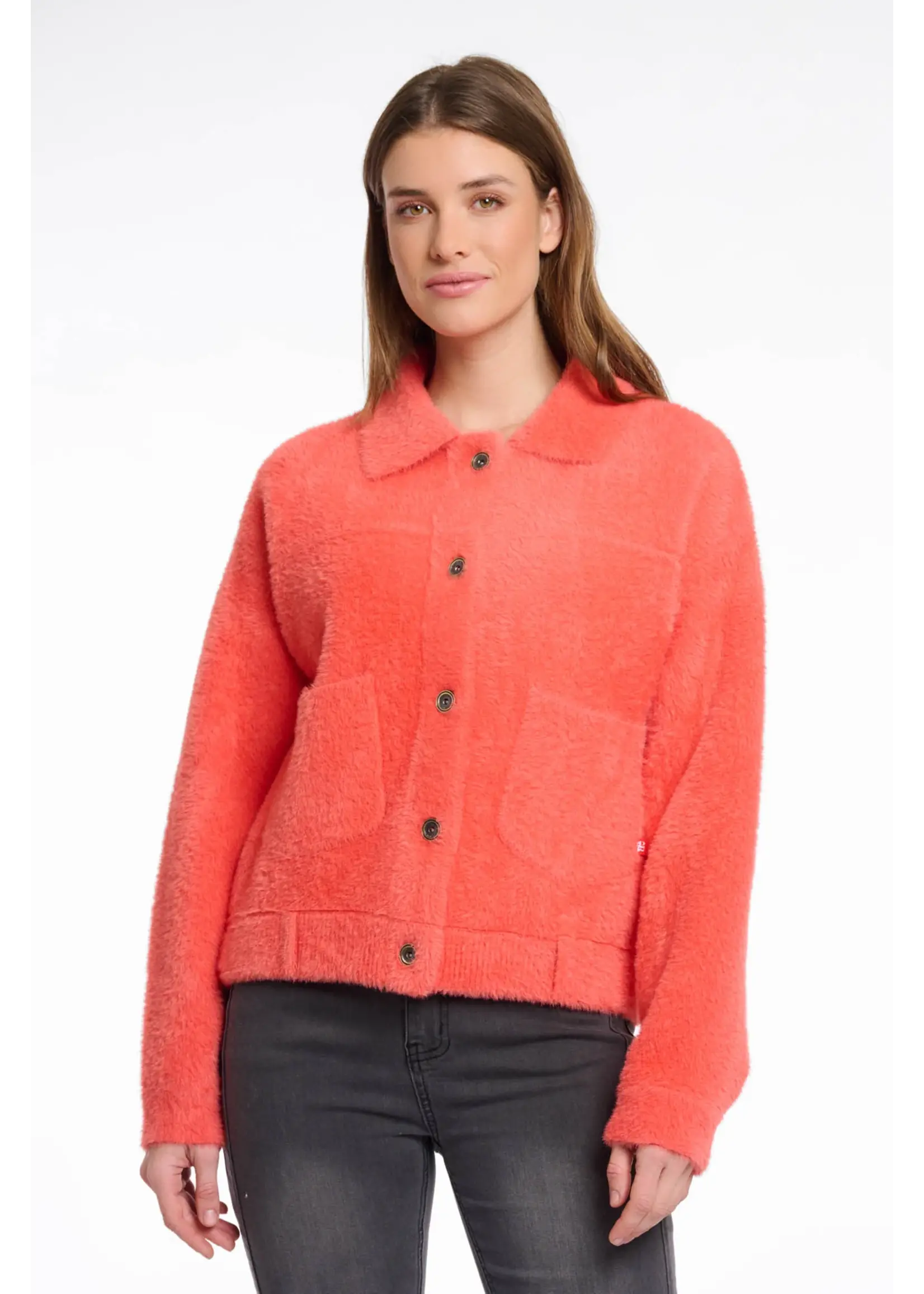 RINO & PELLE BUBBLY BOXY JACKET  BRIGHT CORAL 5002511