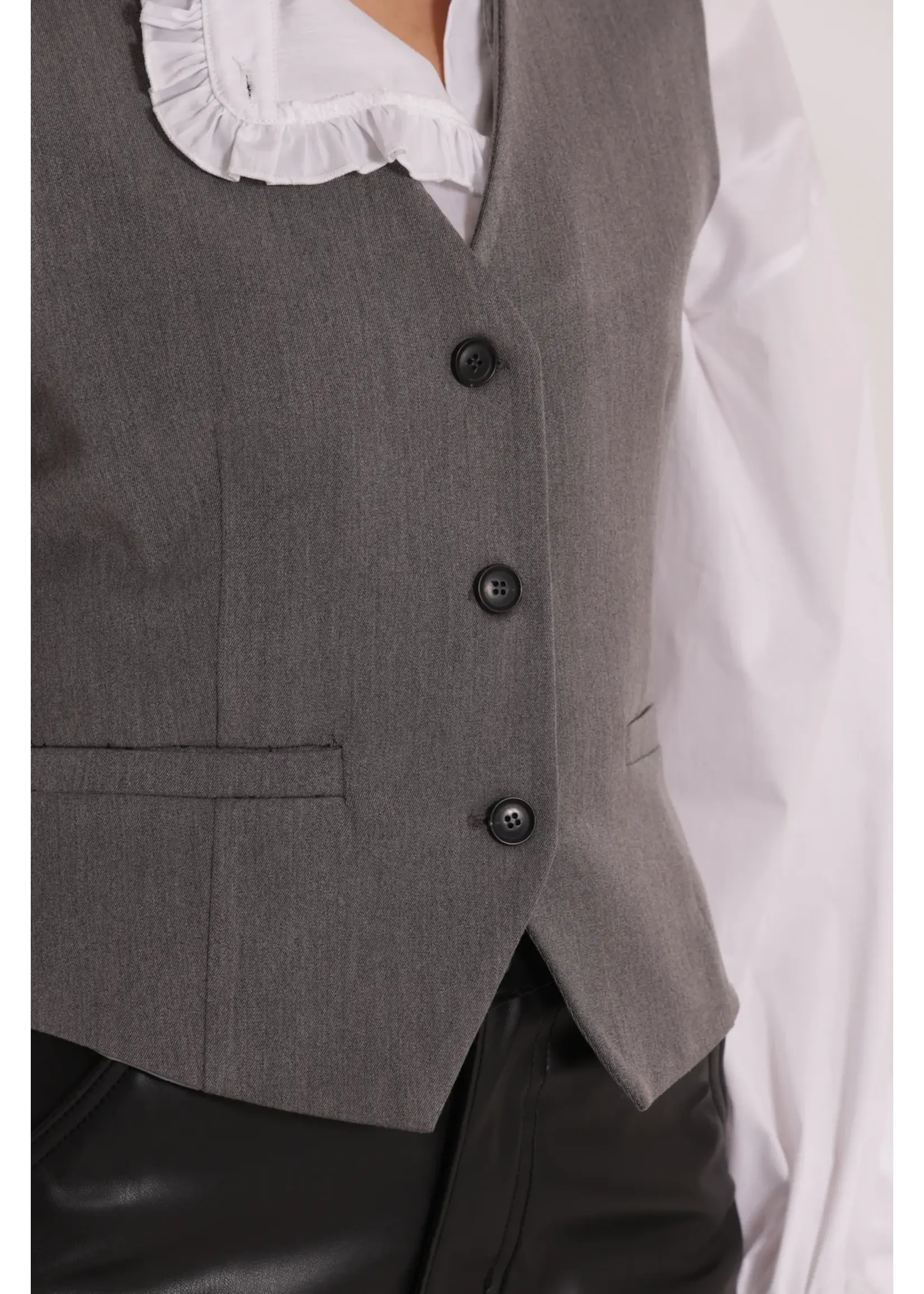 MIMI MUA GILET PASSAMANERIA GREY MSAN-6606