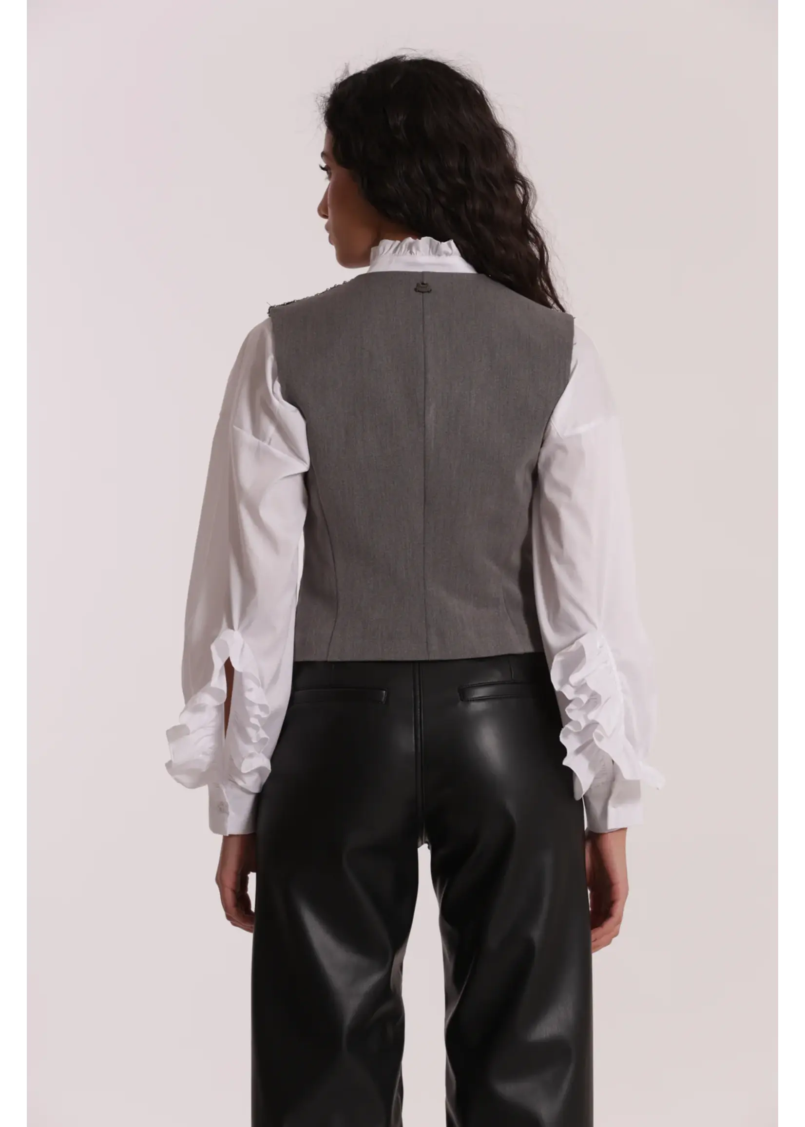 MIMI MUA GILET PASSAMANERIA GREY MSAN-6606