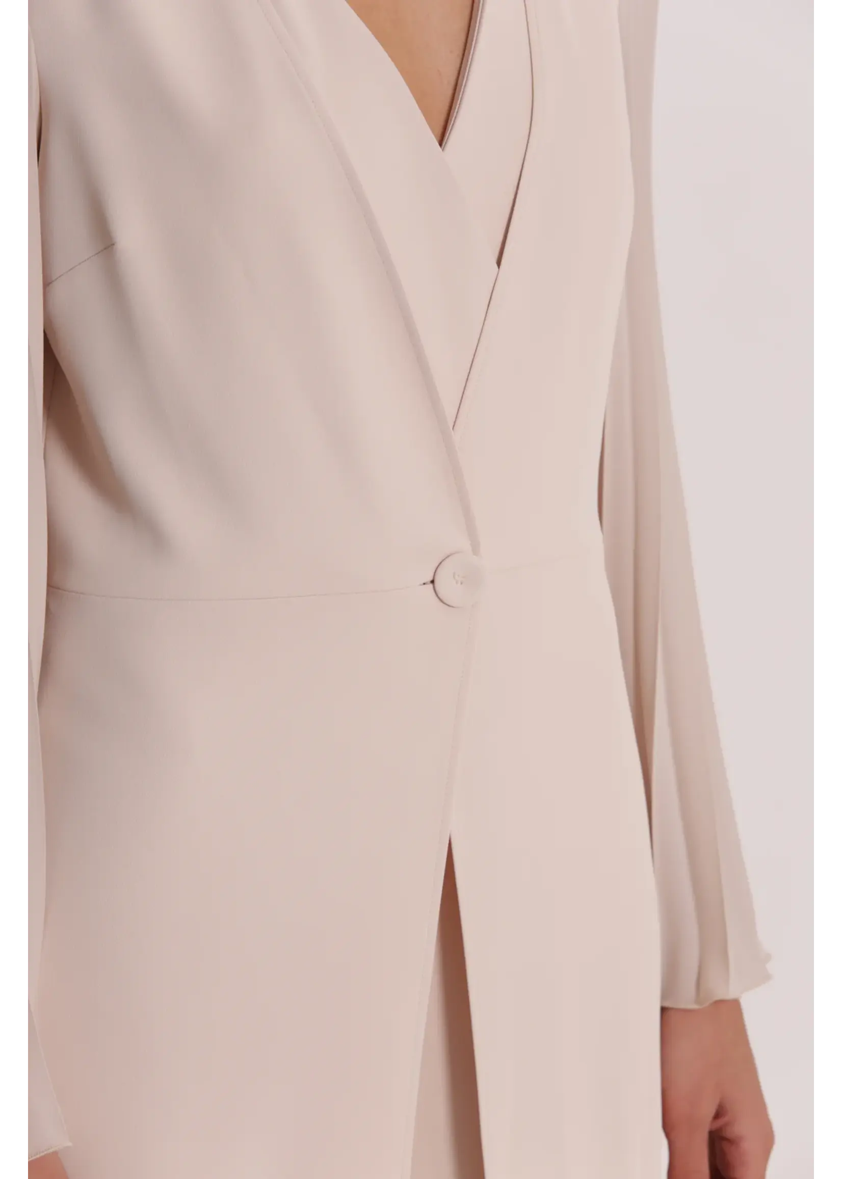 MIMI MUA JUMPSUITE MANICHE PLISSE EGAN-2909 BEIGE