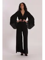 MIMI MUA JUMPSUITE MANICHE PLISSE BLACK