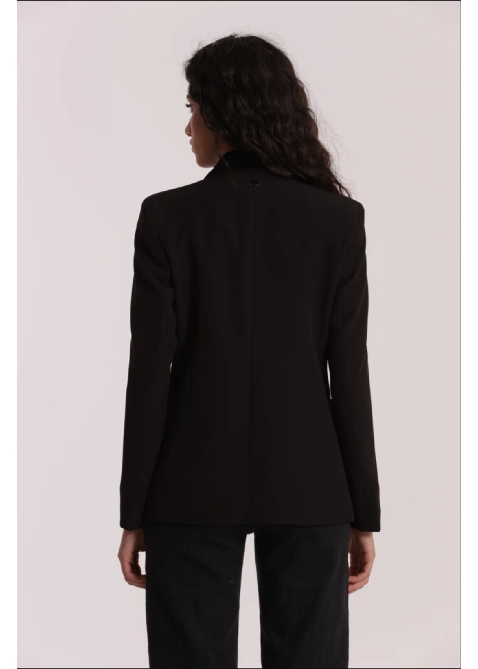 MIMI MUA BLAZER SUEDE EFFECT BLACK ESAN-6584