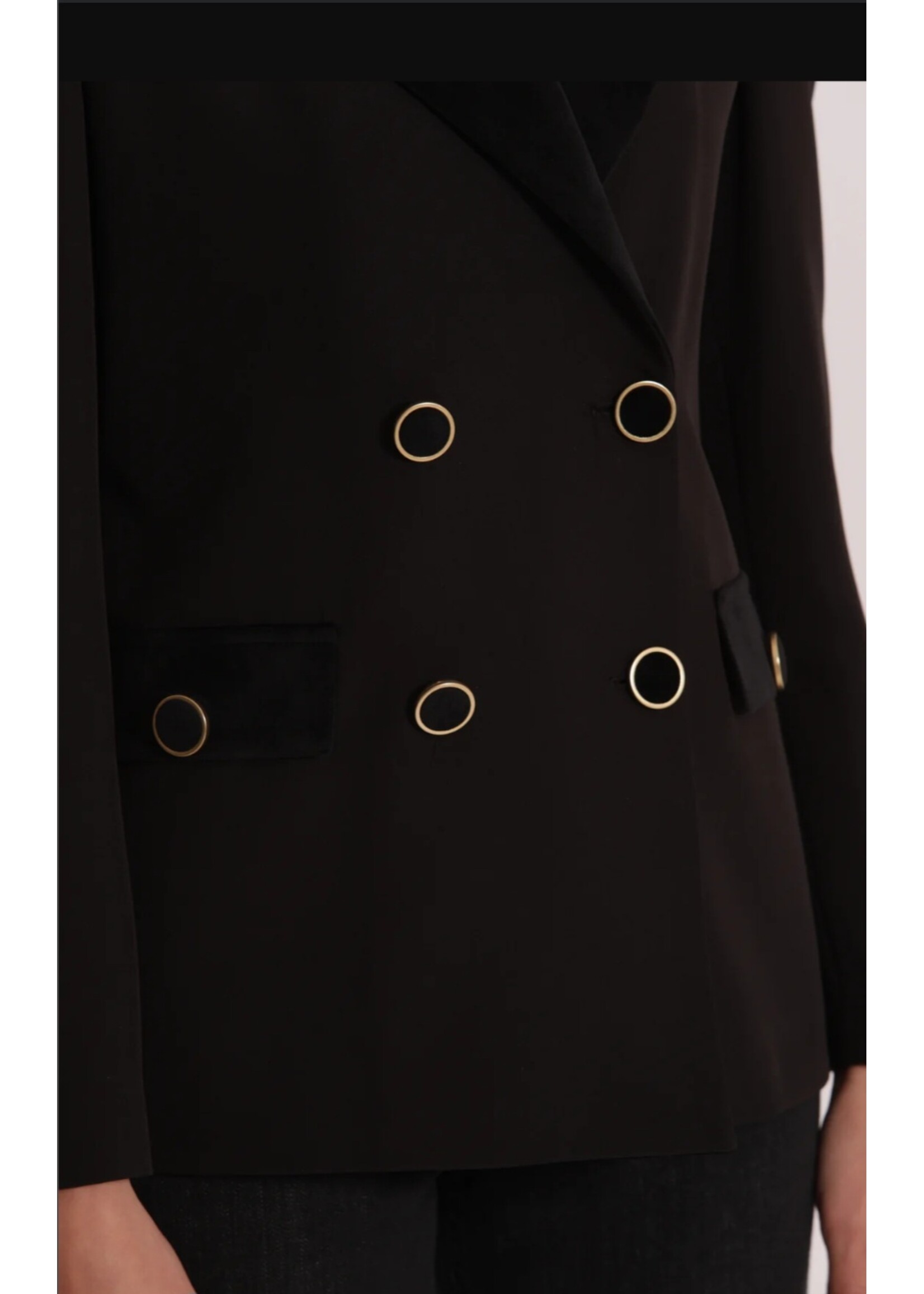 MIMI MUA BLAZER SUEDE EFFECT BLACK ESAN-6584