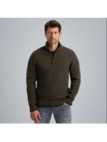 PME-Legend SWEATER HALF ZIPPER DARK GREEN