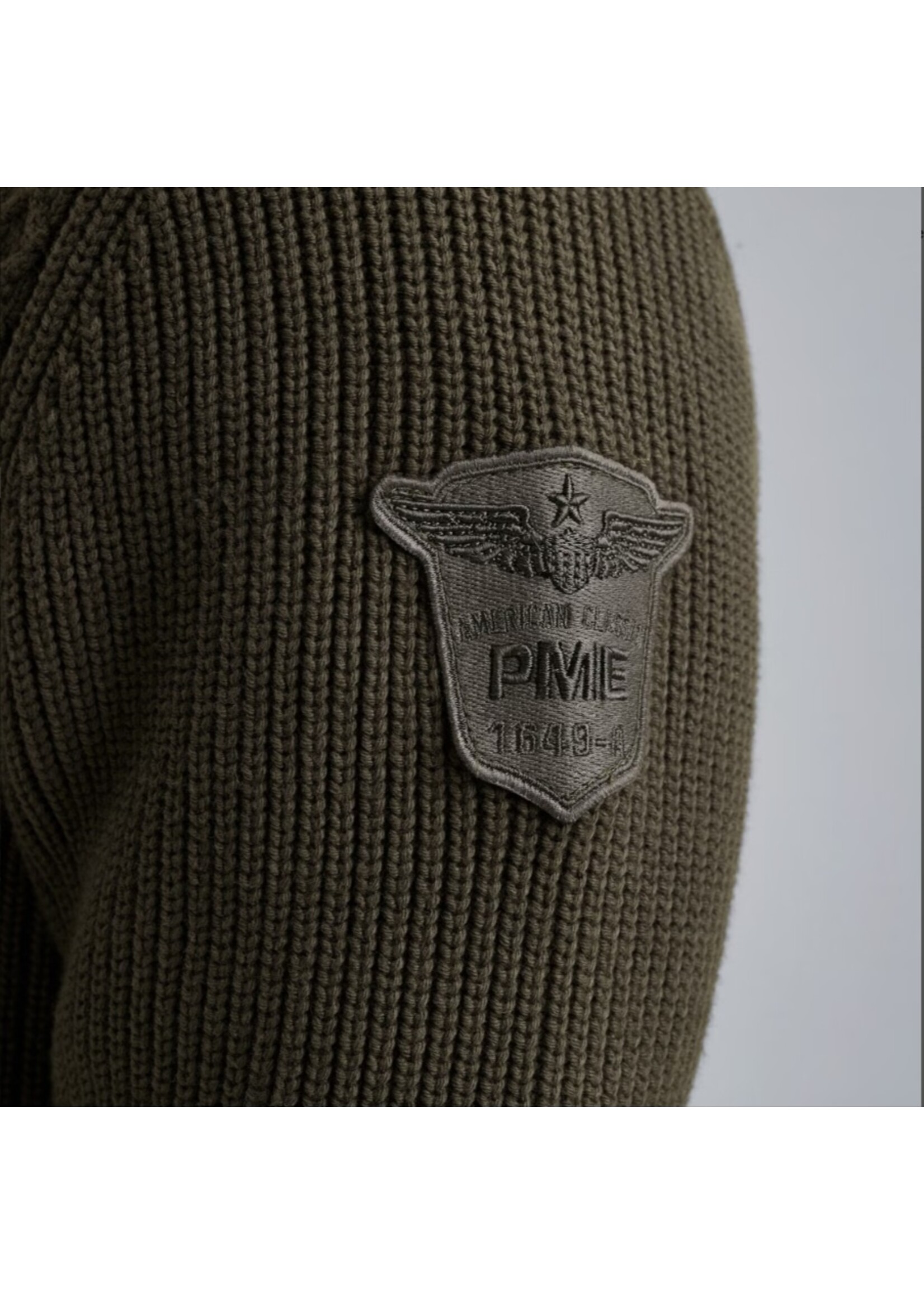 PME-Legend SWEATER HALF ZIPPER DARK GREEN PKW2509324
