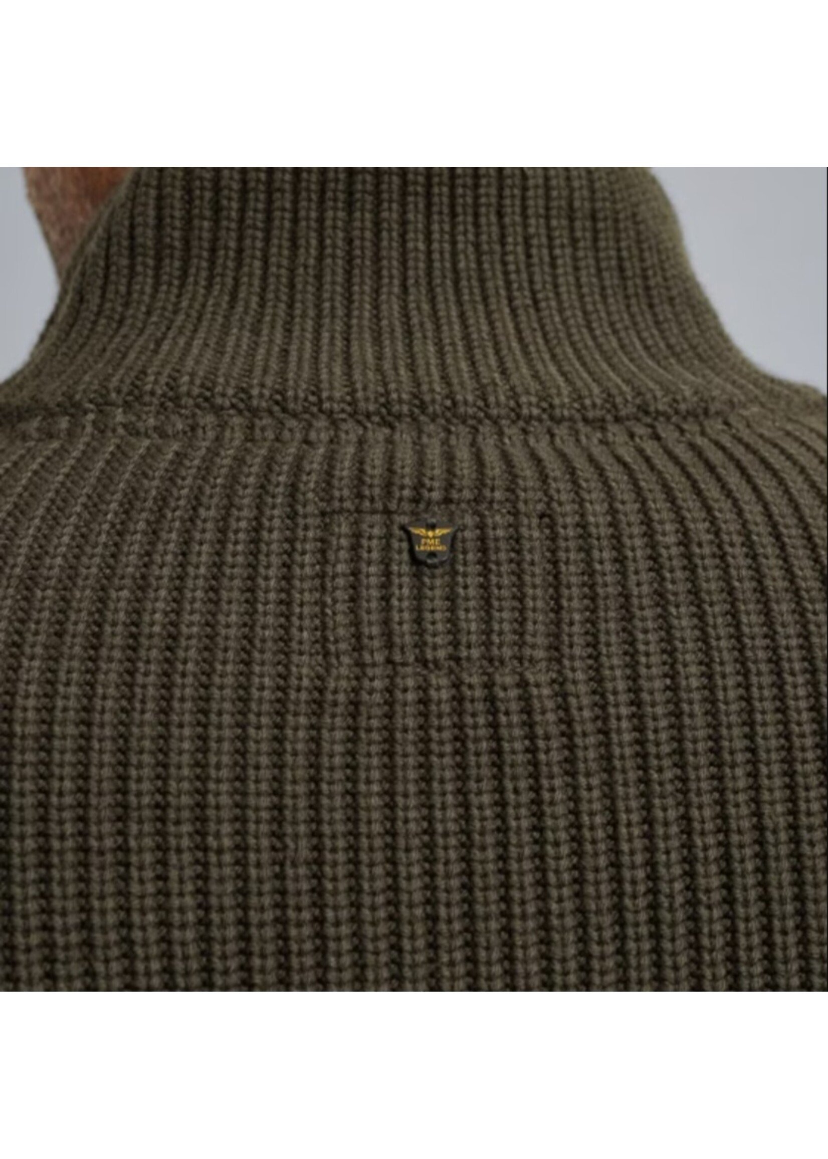 PME-Legend SWEATER HALF ZIPPER DARK GREEN PKW2509324