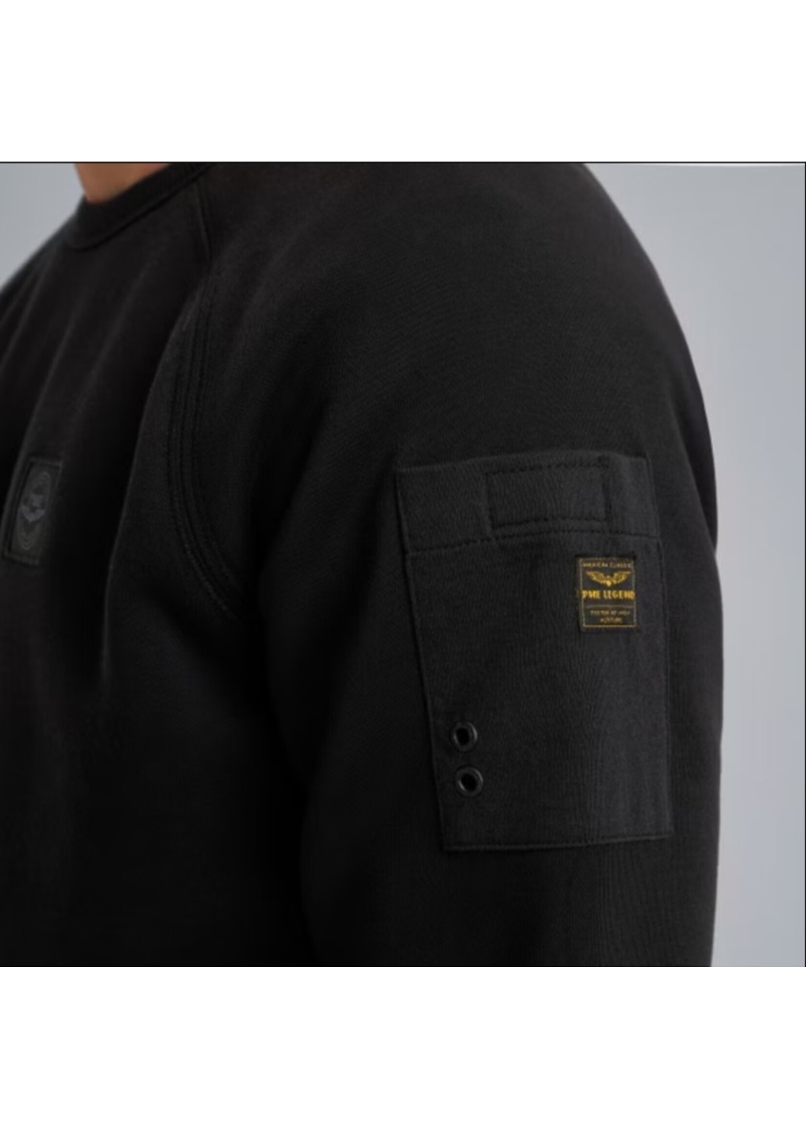 PME-Legend CREWNECK SOFT FLEECE SWEATER BLACK  PSW2509453