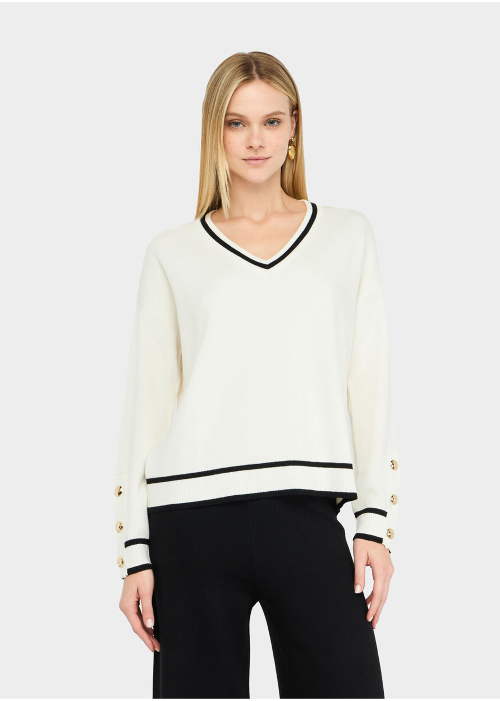 LIU JO SWEATER CHIUSA TF5229 MS59L WITHE/BLACK
