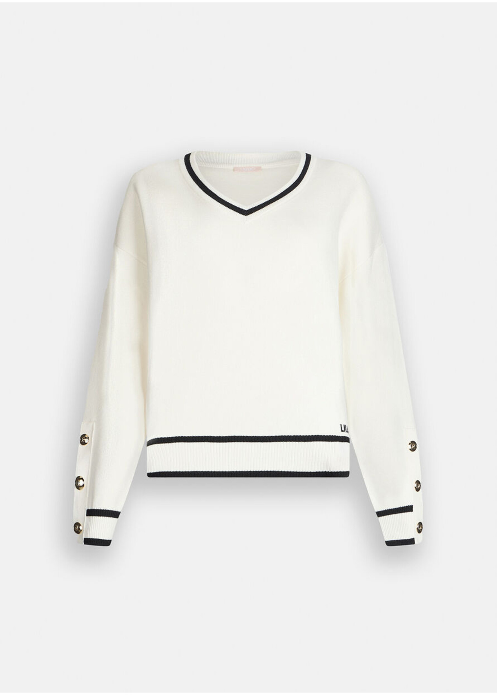 LIU JO SWEATER CHIUSA TF5229 MS59L WITHE/BLACK