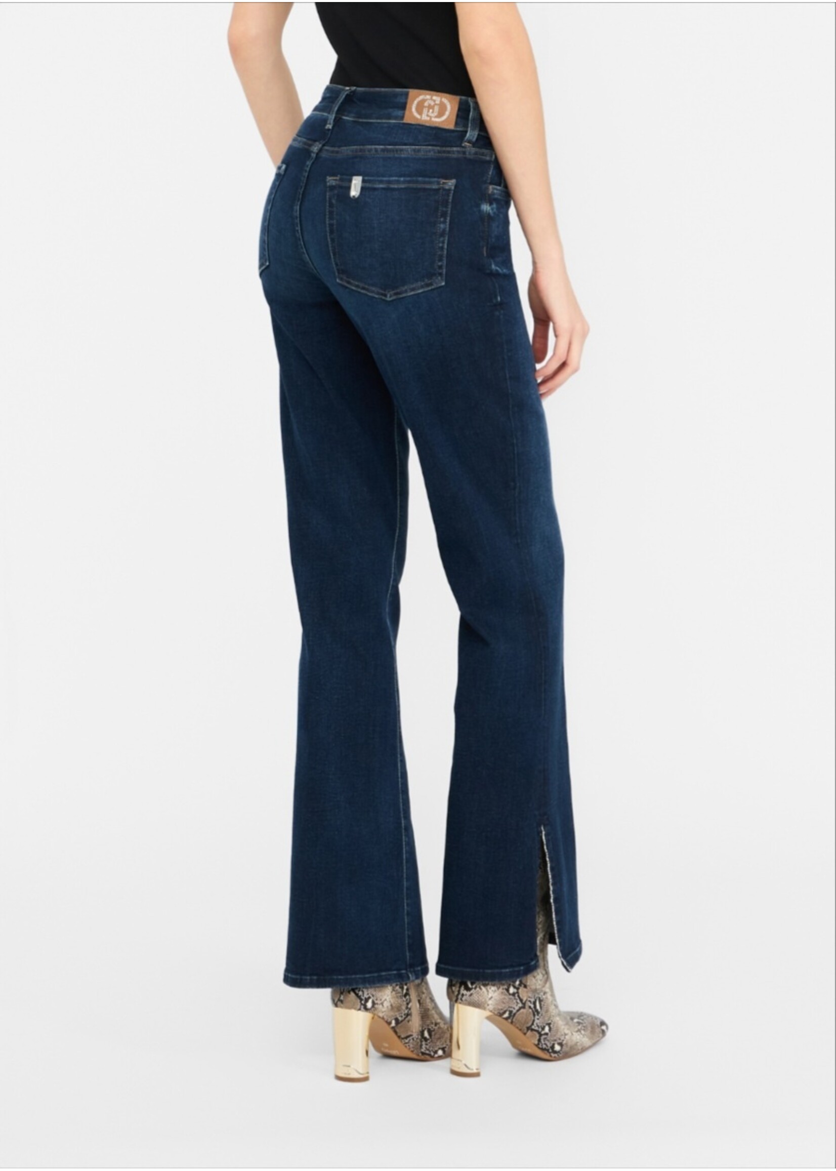 LIU JO PANTS BEAT SPLIT HIGH WAIST DENIM BLUE UF5134 D4797