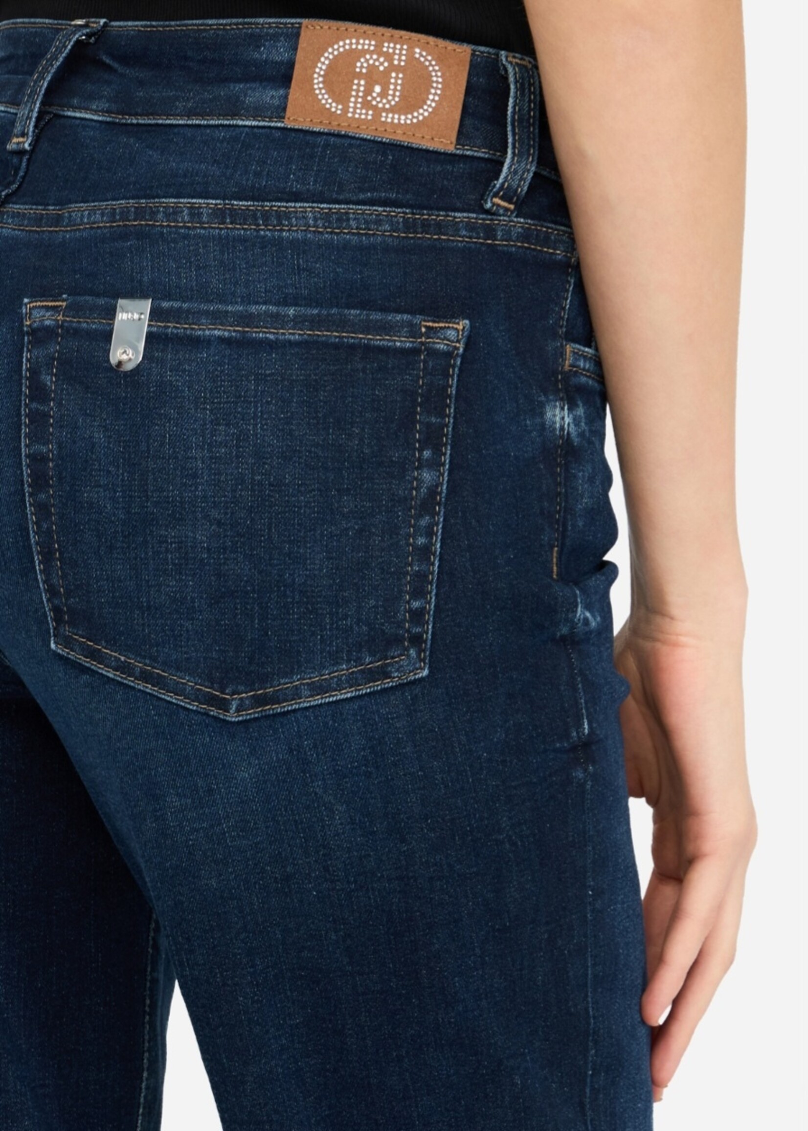 LIU JO PANTS BEAT SPLIT HIGH WAIST DENIM BLUE UF5134 D4797