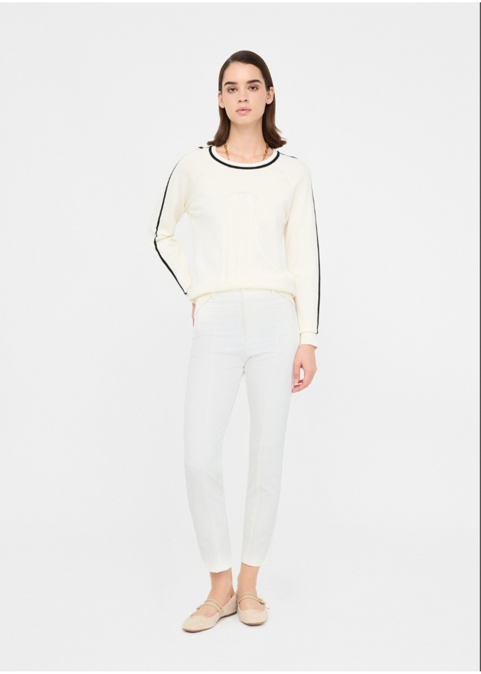 LIU JO SWEATER MAGLIA TF5078 MS63L WHITE/BLACK