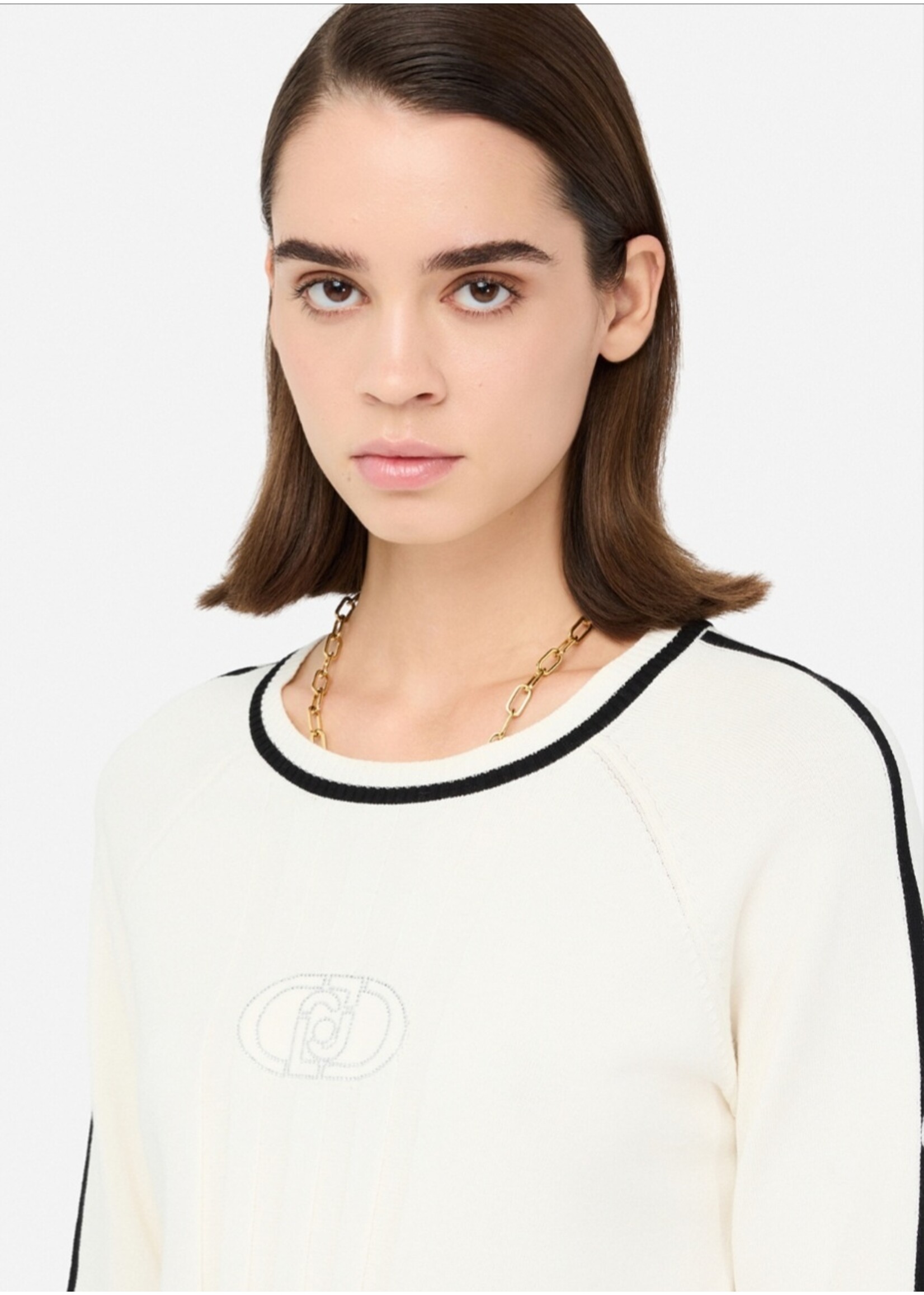 LIU JO SWEATER MAGLIA TF5078 MS63L WHITE/BLACK