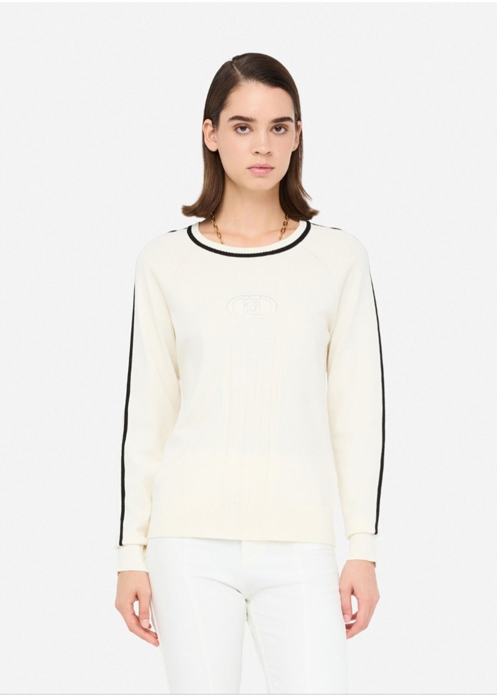 LIU JO SWEATER MAGLIA TF5078 MS63L WHITE/BLACK