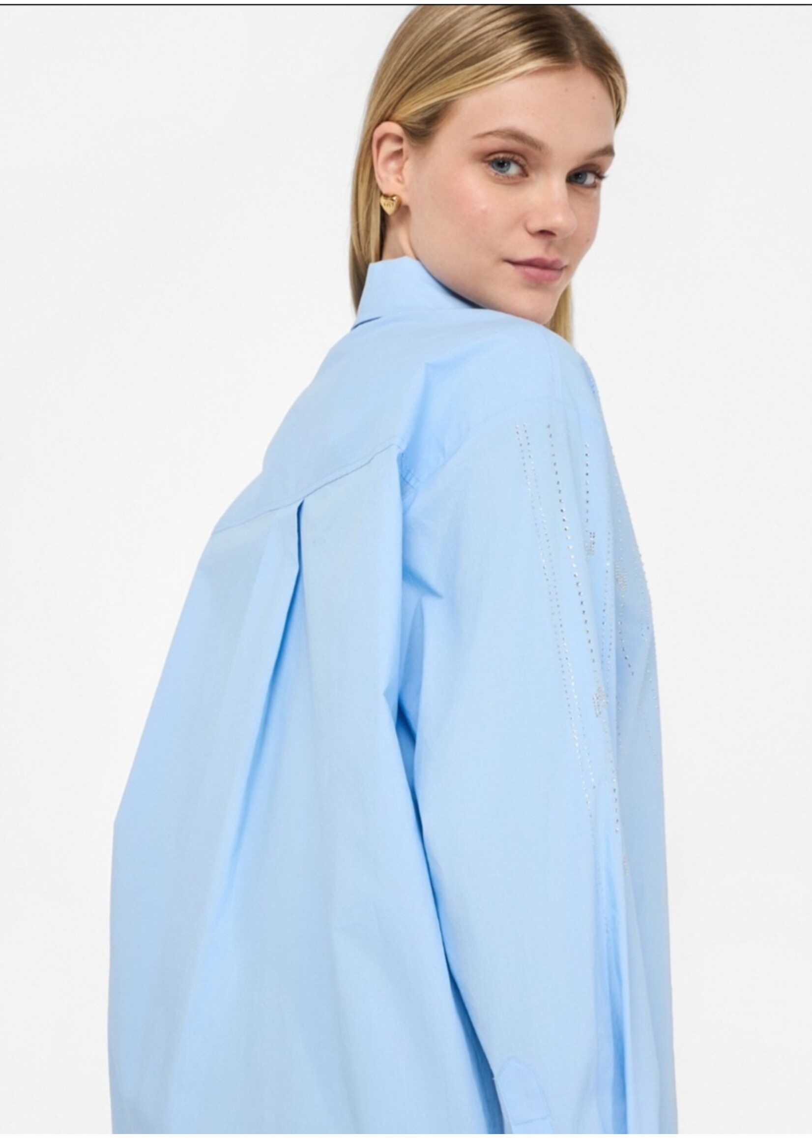 LIU JO CAMICIA HEMD UF520T039A LIGHT BLUE STRASS