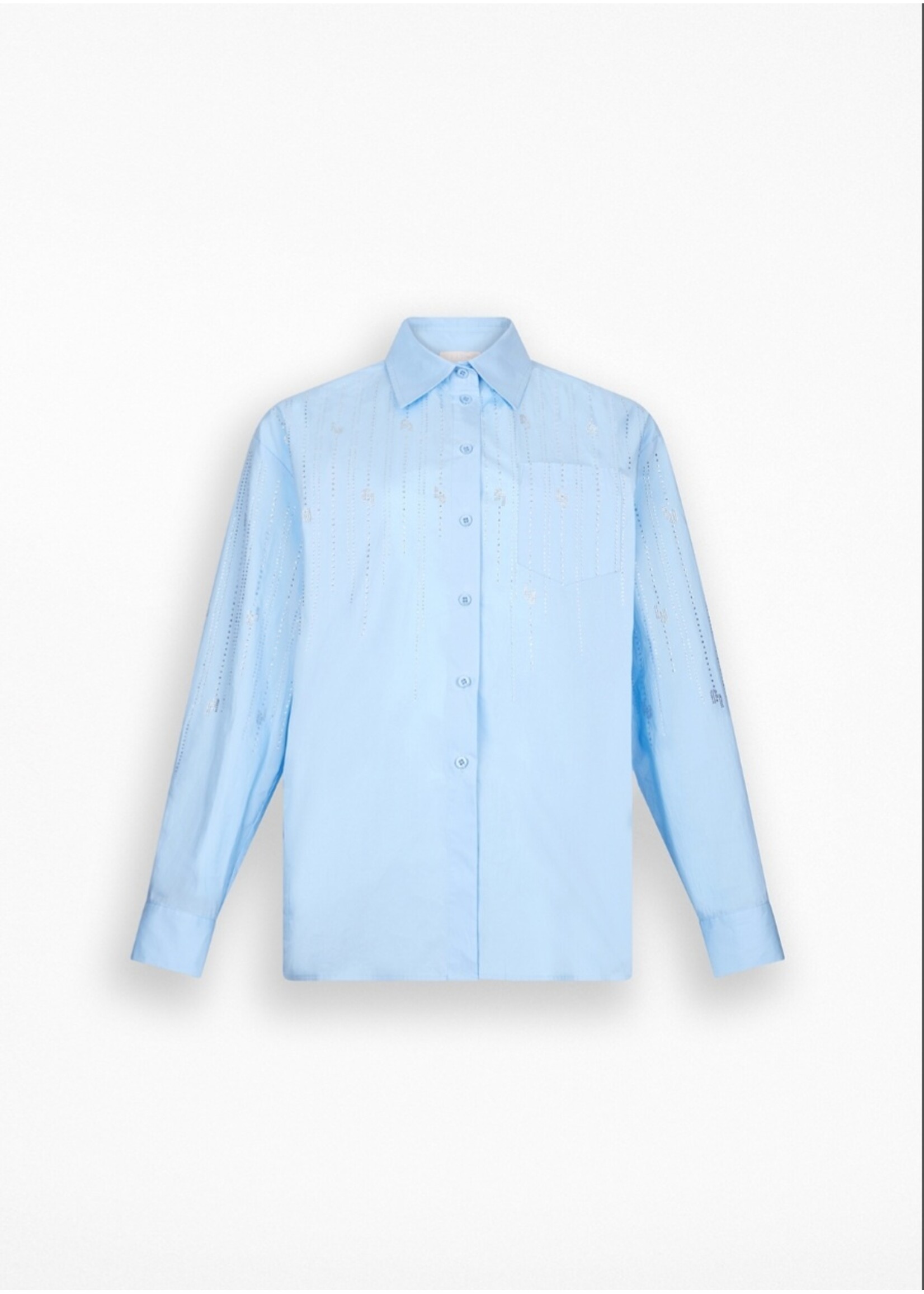 LIU JO CAMICIA HEMD UF520T039A LIGHT BLUE STRASS