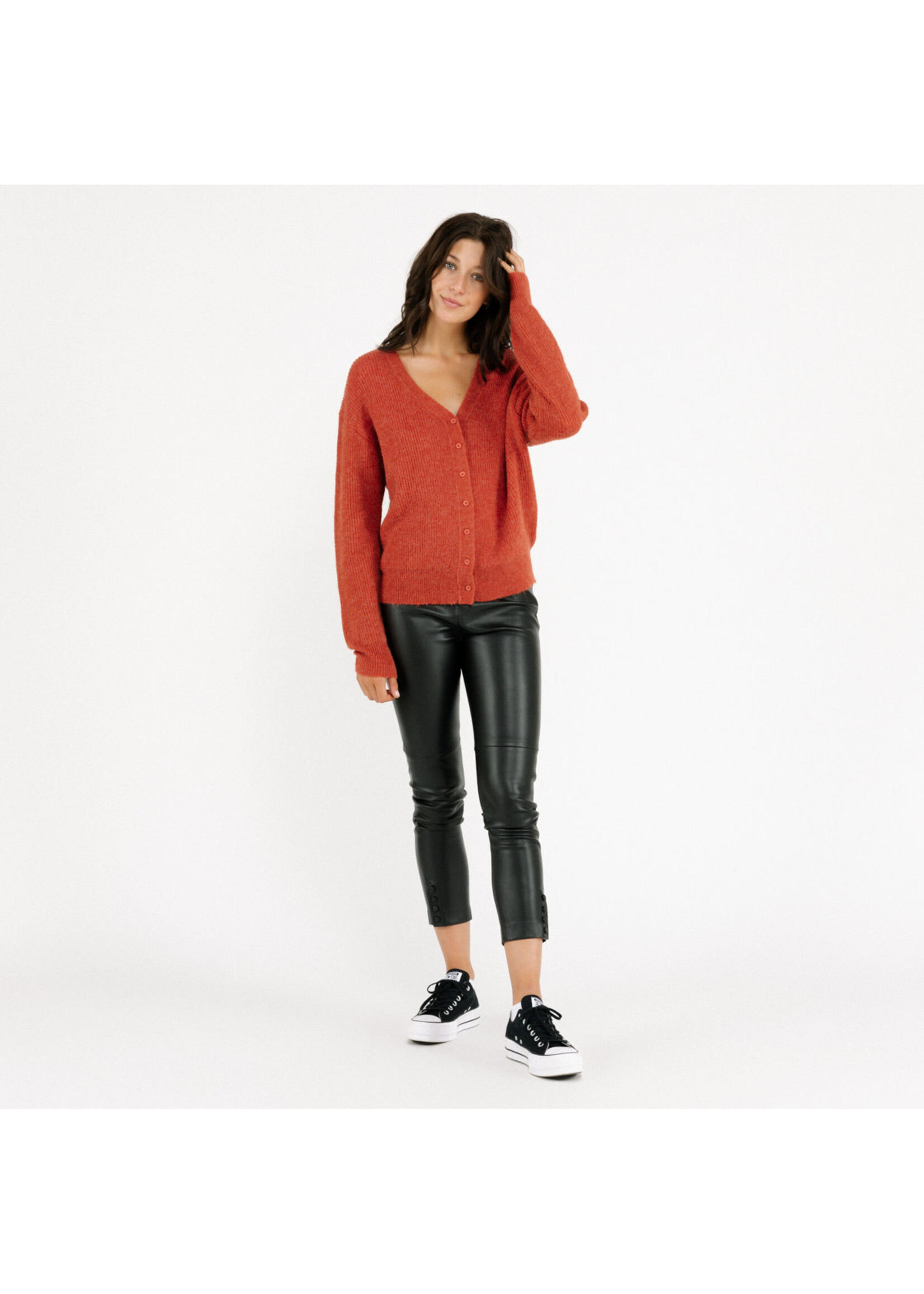 Cardigan Roest met fijne knopen