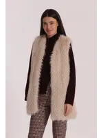 MIMI MUA LONG VEST SCHEEPSKIN EFFECT BEIGE