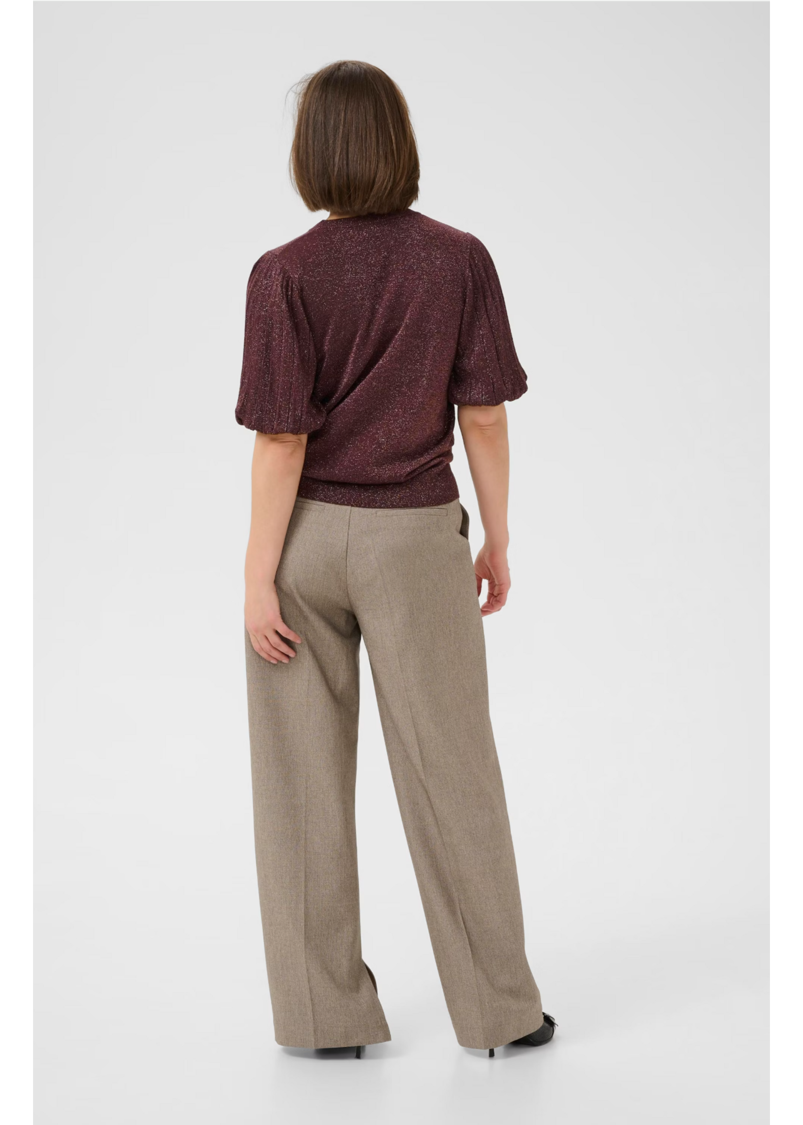 KAFFE KAREGINA PLEAT PULLOVER FUDGE 10510339