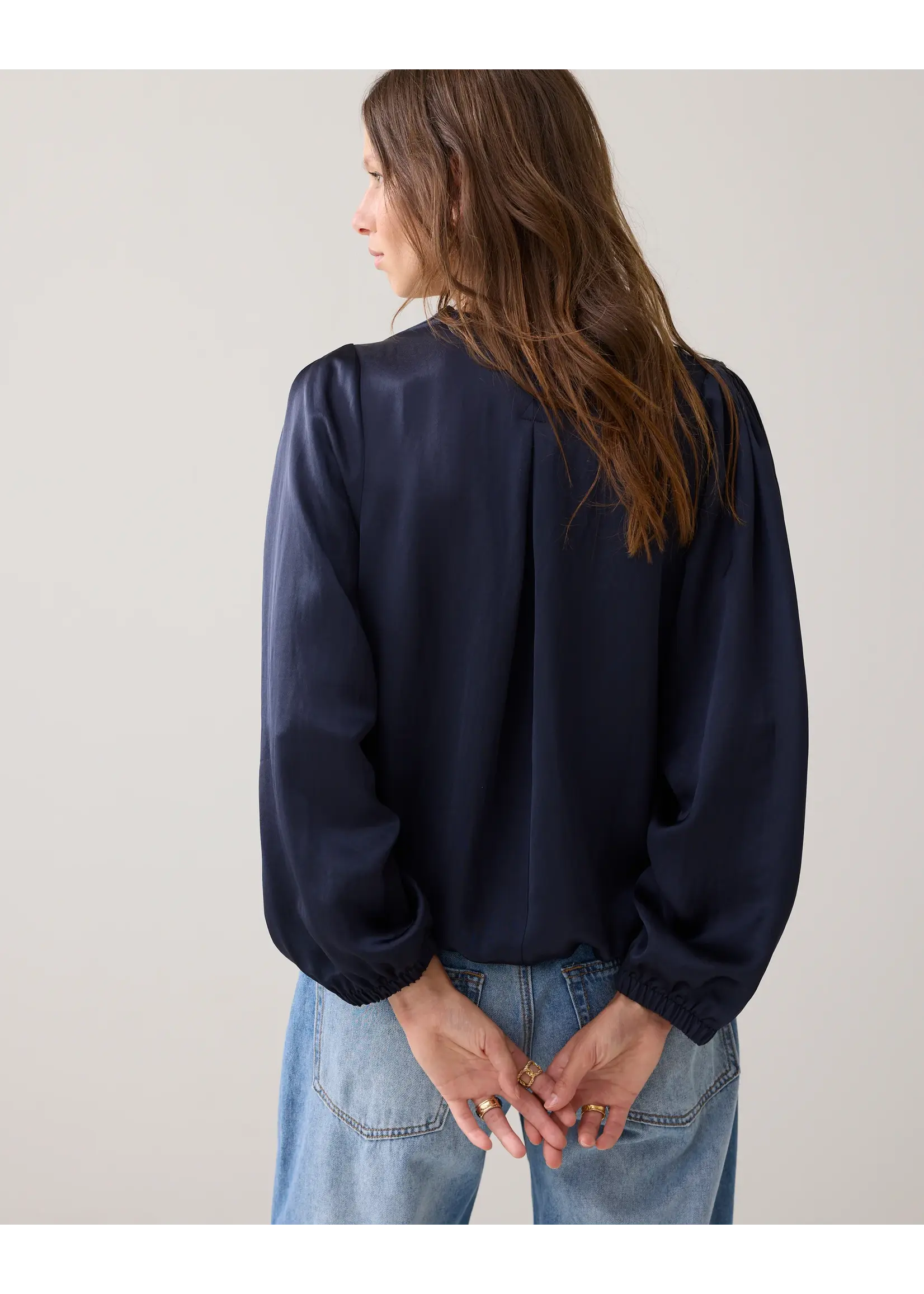 SUMMUM WOMAN TOP SILKY TOUCH 2S3331-12084C6 MIDNIGHT BLUE