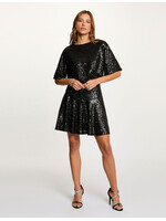 MORGAN DRESS WITH SEQUINS BLACK