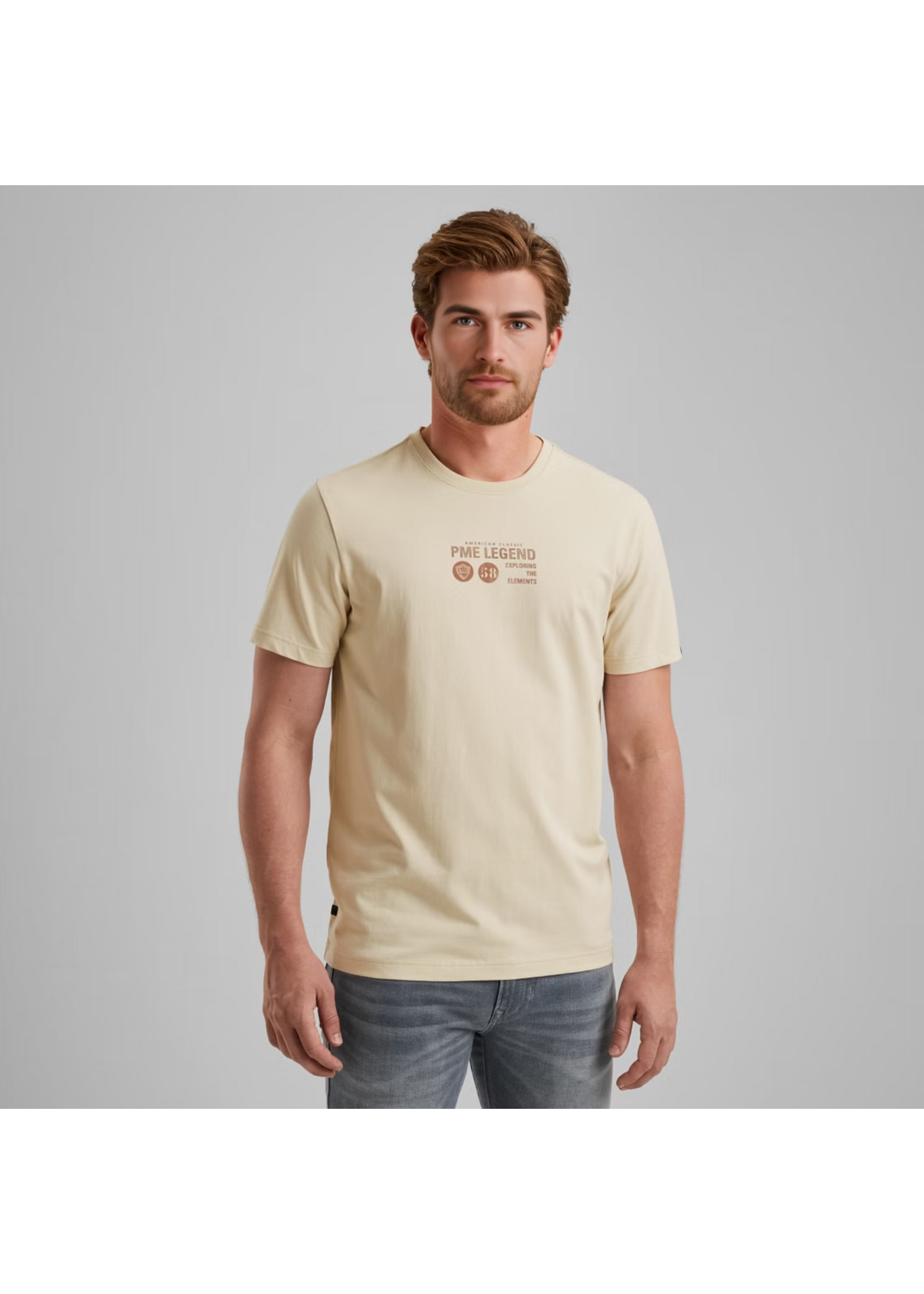 PME-Legend SHORT SLEEVE R-NECK BONE WHITE PTSS2509569