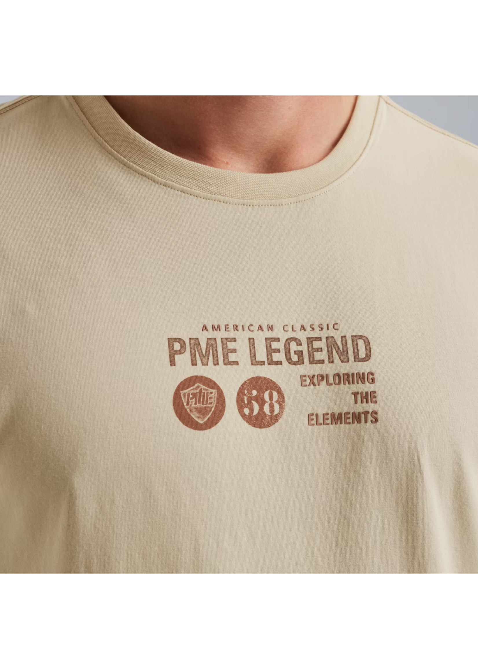 PME-Legend SHORT SLEEVE R-NECK BONE WHITE PTSS2509569