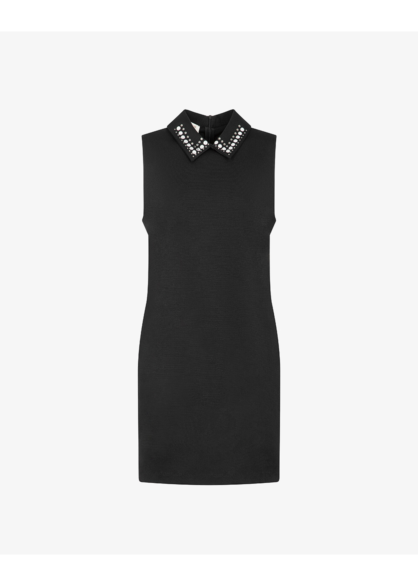 MARKUP SHORT DRESS WITH DIAMONDS BLACK MW9612004