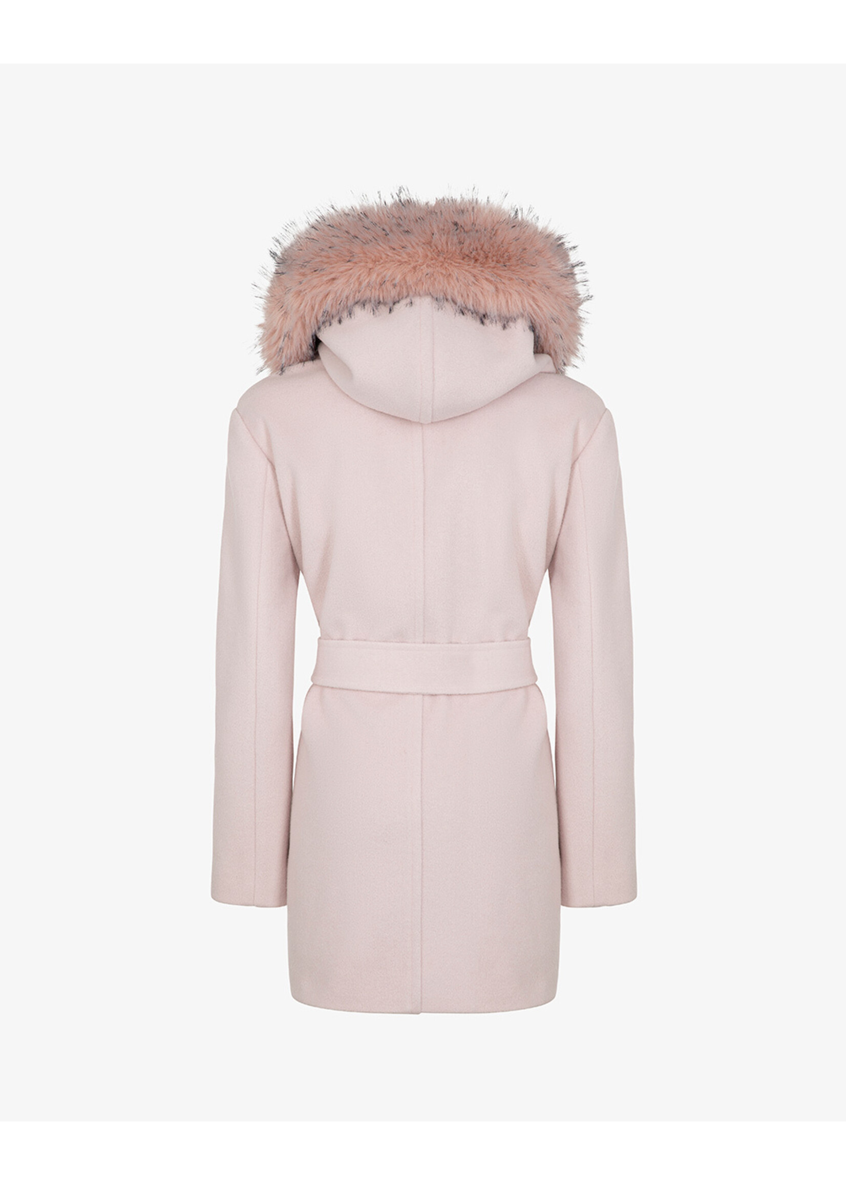MARKUP LONG COAT DETACHABLE FUR PINK MW9640626