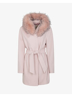 MARKUP LONG COAT DETACHABLE FUR PINK