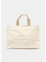 LIU JO SHOPPER TOTE LOGO BUBBLE WHITE CREAM