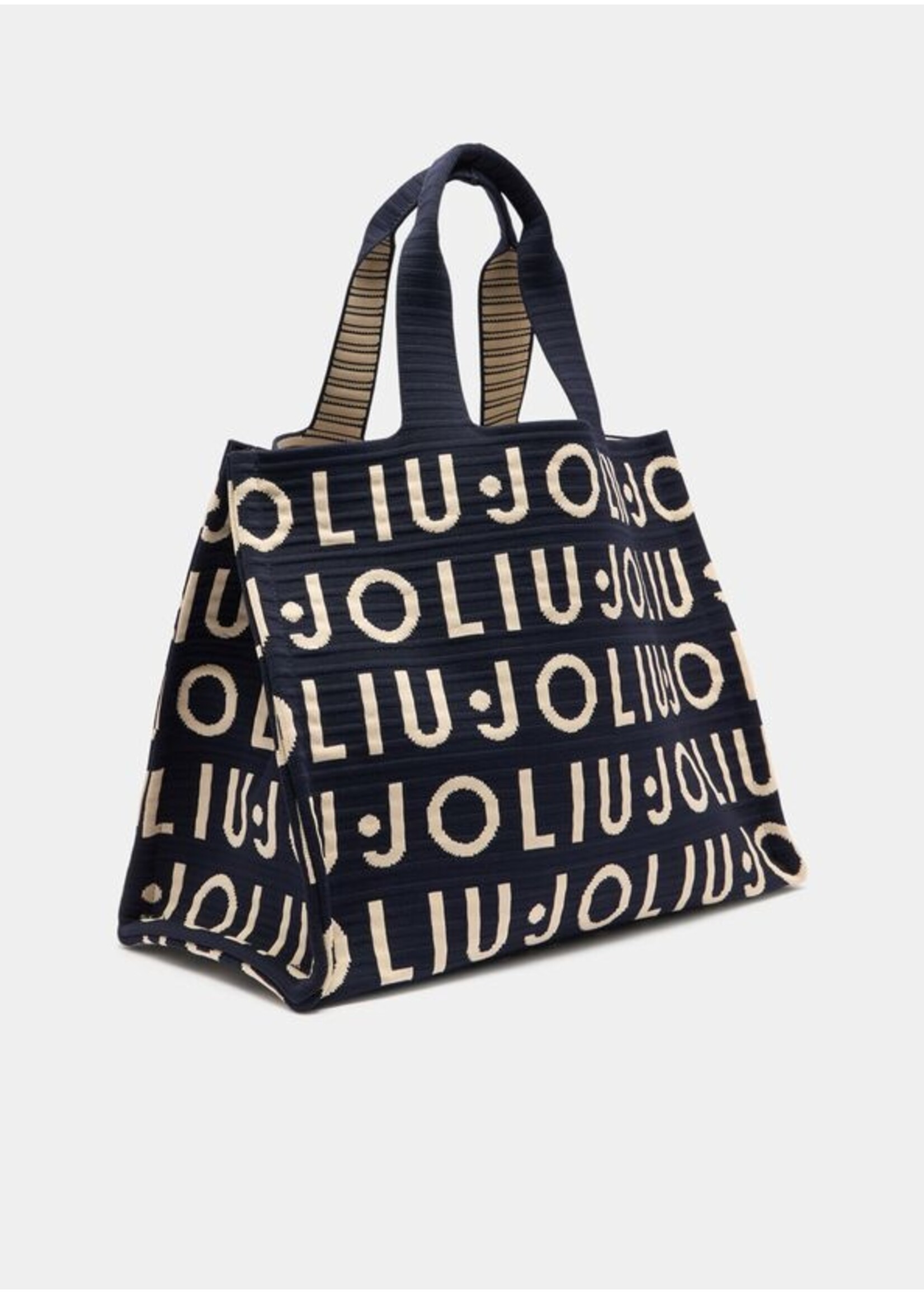 LIU JO SHOPPER TOTE KNITTED LOGO BLUE SKY 2A6026 M0300