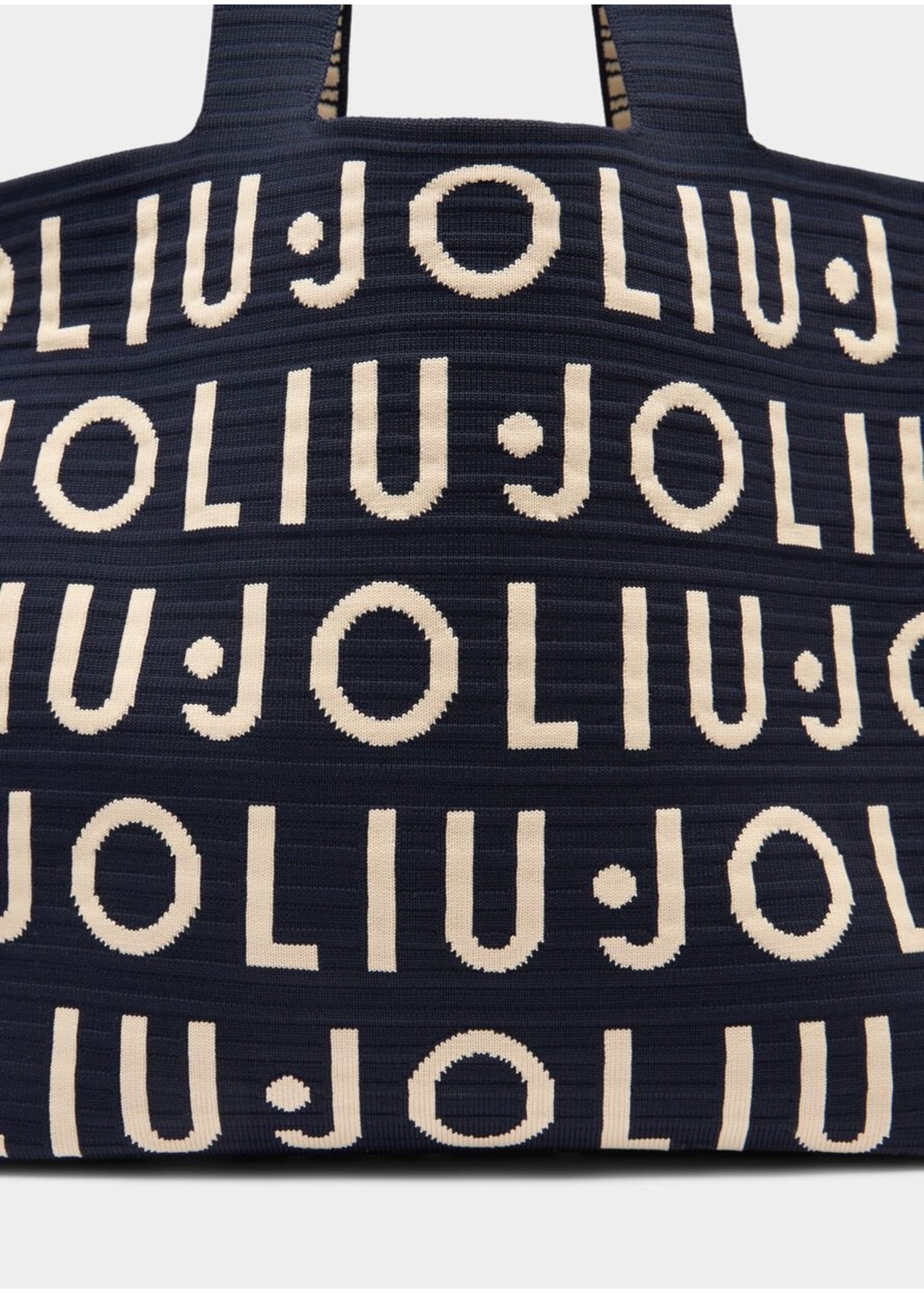 LIU JO SHOPPER TOTE KNITTED LOGO BLUE SKY 2A6026 M0300