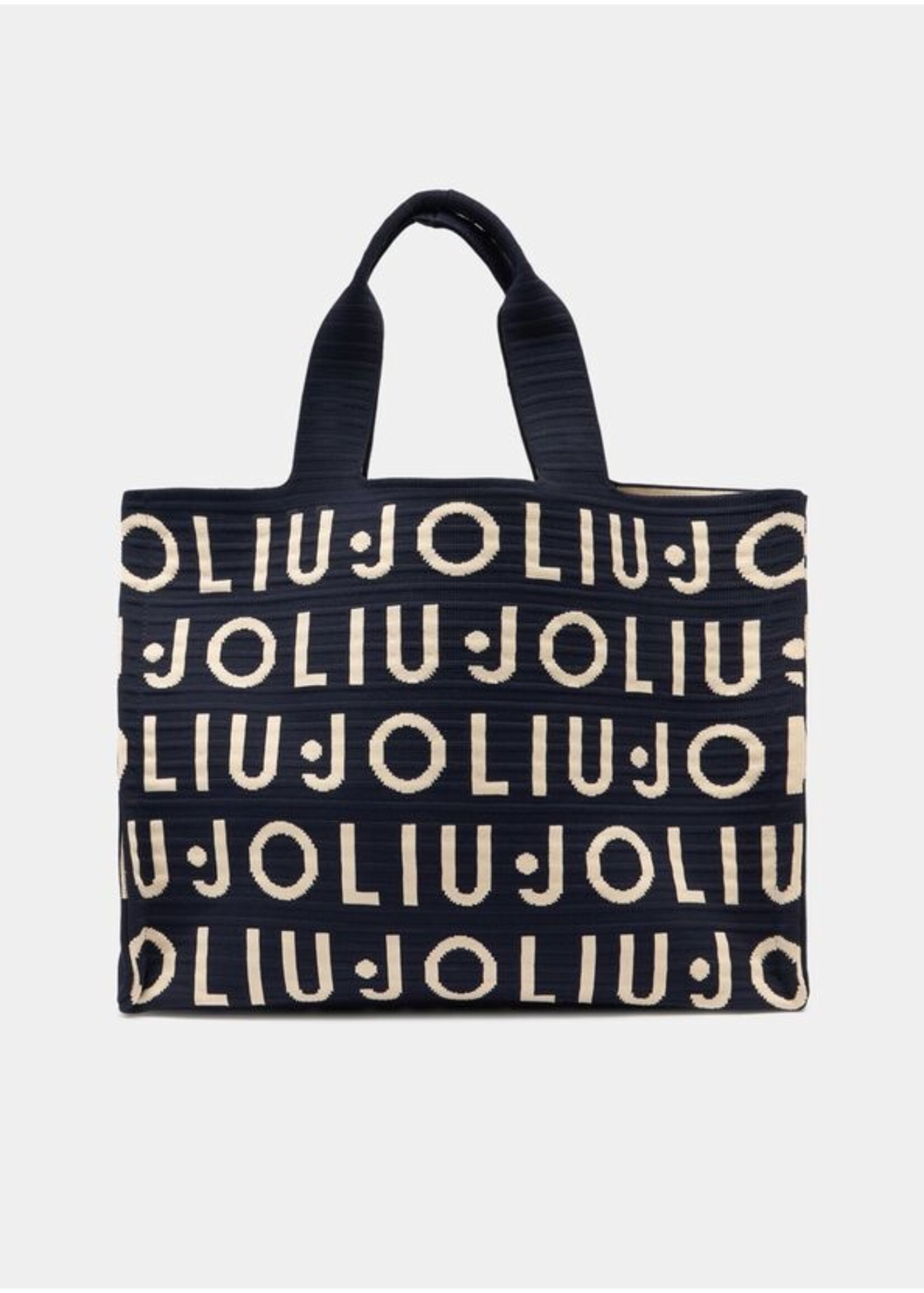 LIU JO SHOPPER TOTE KNITTED LOGO BLUE SKY 2A6026 M0300