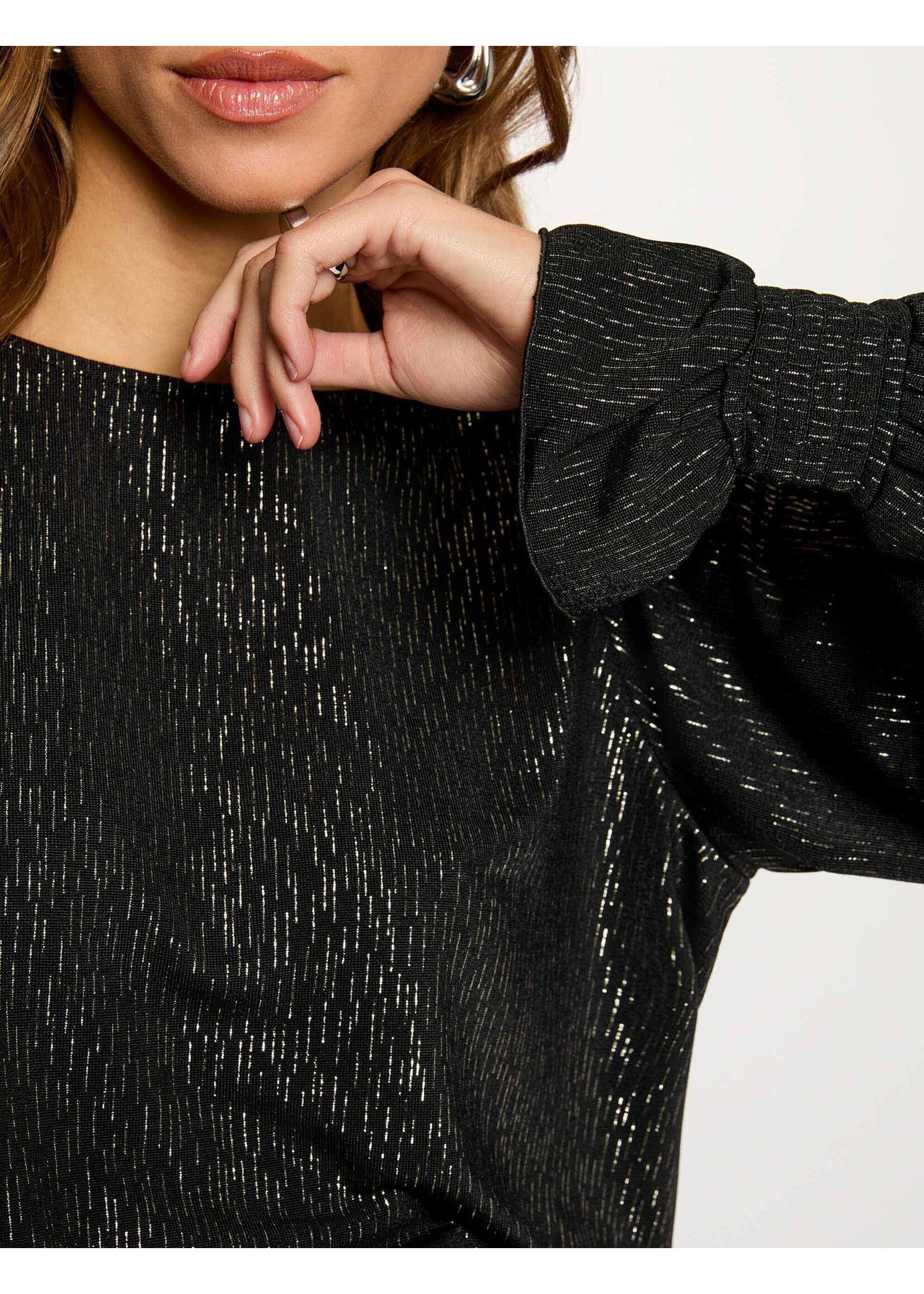 MORGAN TSHIRT LONG SLEEVE BLACK 252-TIKA