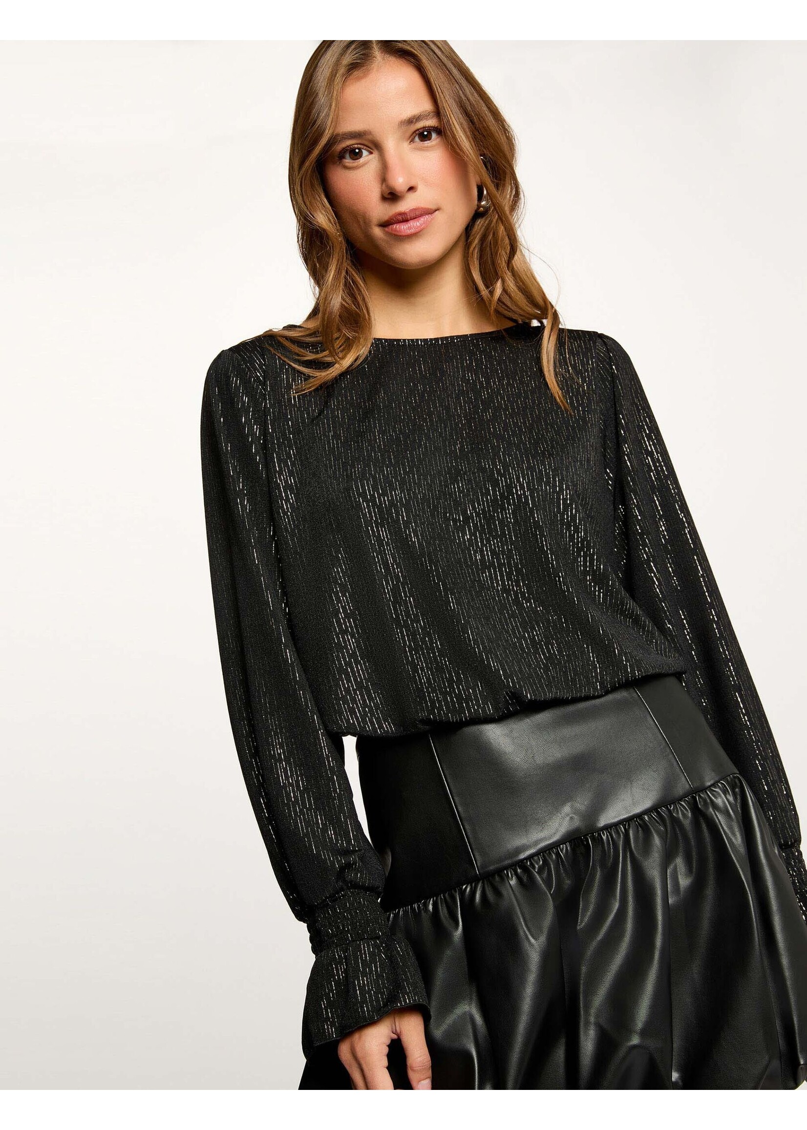 MORGAN TSHIRT LONG SLEEVE BLACK 252-TIKA