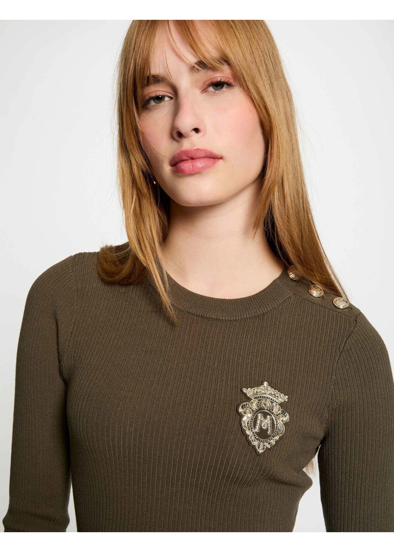 MORGAN PULLOVER MRAYU BUTTON KAKI