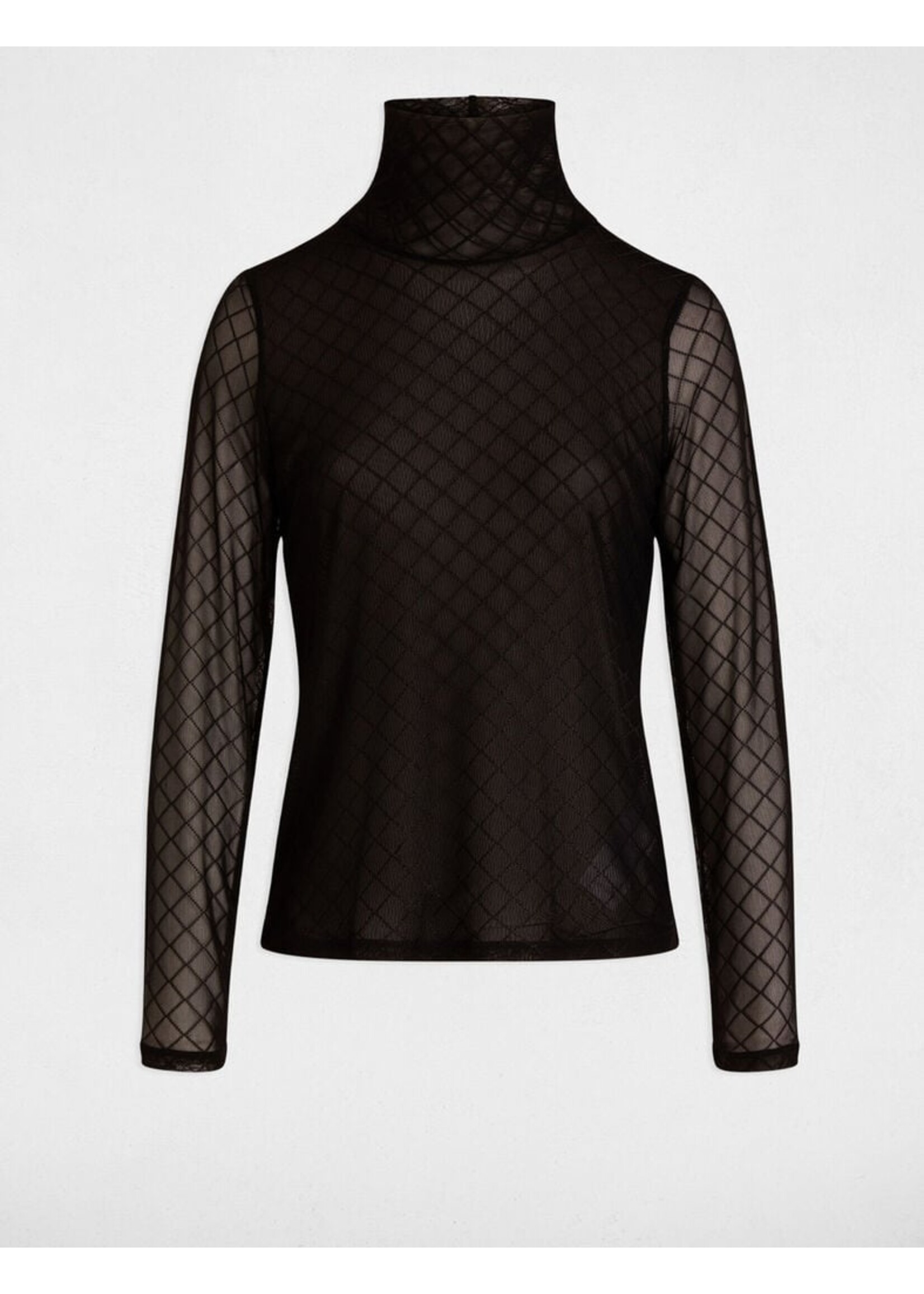 MORGAN TMESH SHIRT BLACK