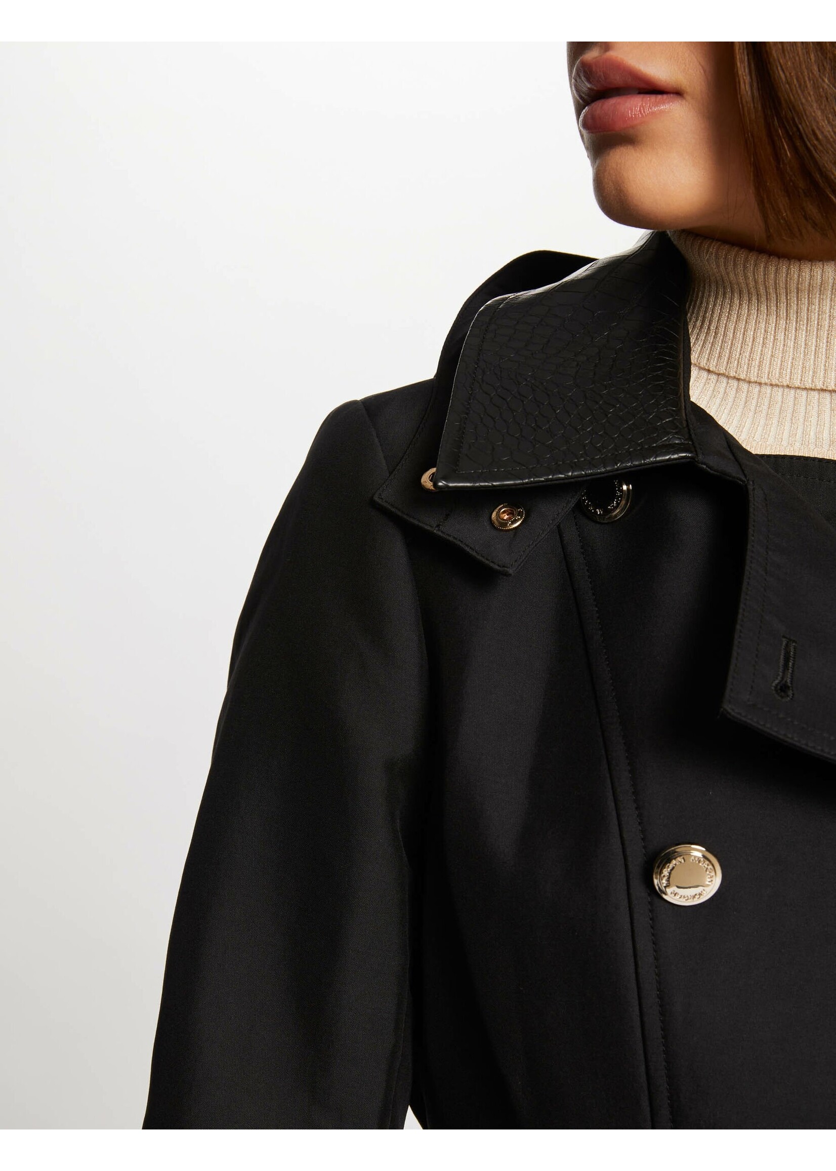 MORGAN JACKET LEATHER FINISHED GZIMA BLACK