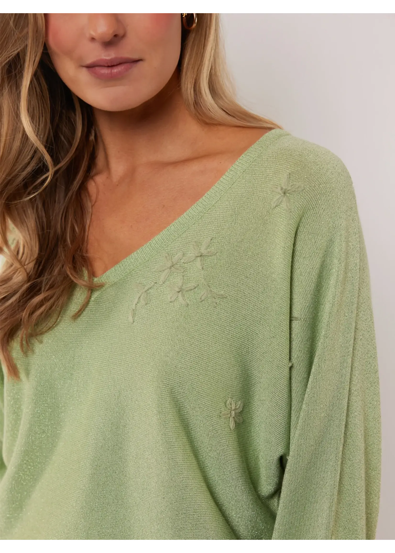 G MAXX KATELYN KNITTING SWEATER LIGHT MOSS 26VJG01