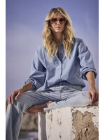 Tramontana STRIPED BLOUSE RHINESTONES MID BLUE