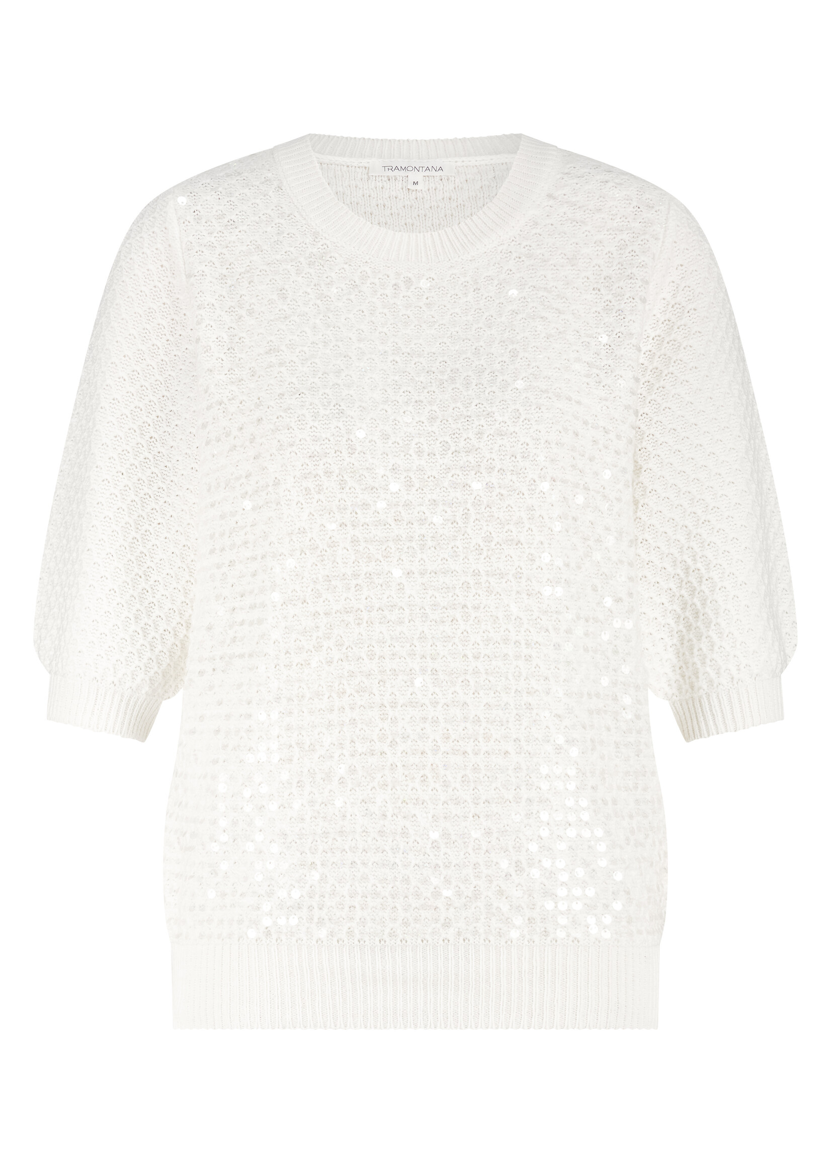 Tramontana SEGUIN SHORT SLEEVE JUMPER OFF WHITE Y11-19-601