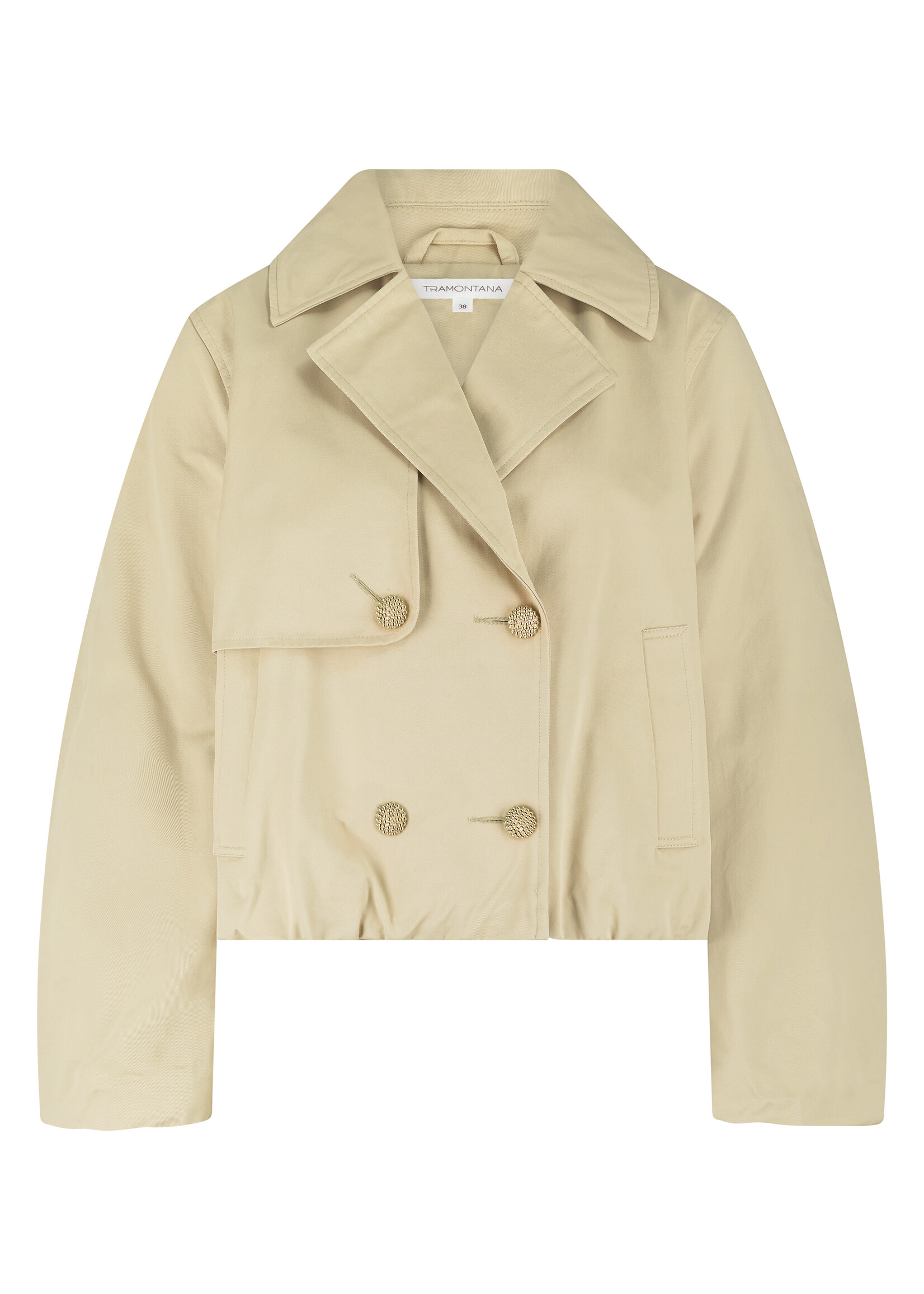 Tramontana SHORT TRENCH JACKET PEBBLE C03-19-802