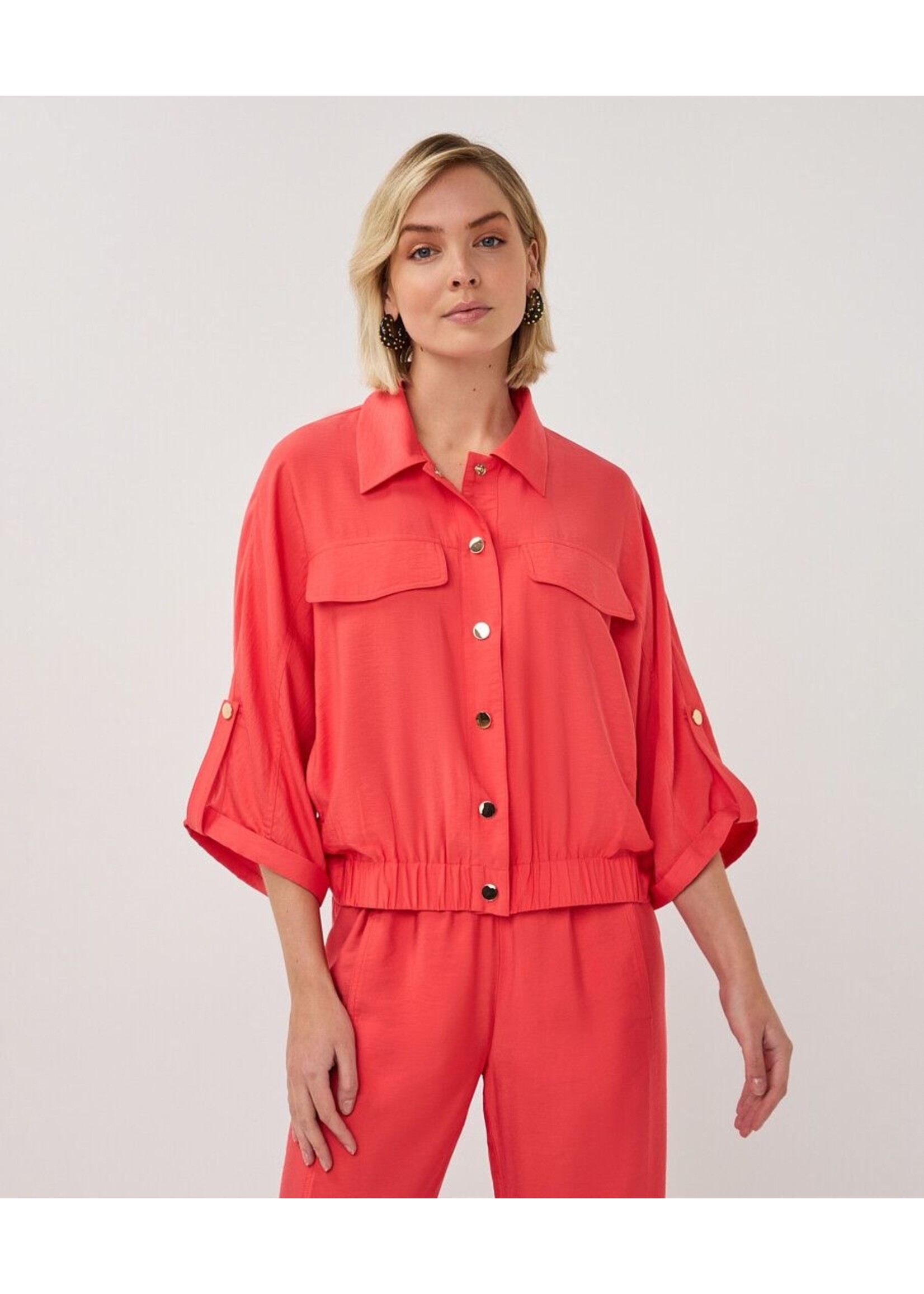 ESQUALO SLUB JACKET CHILI RED