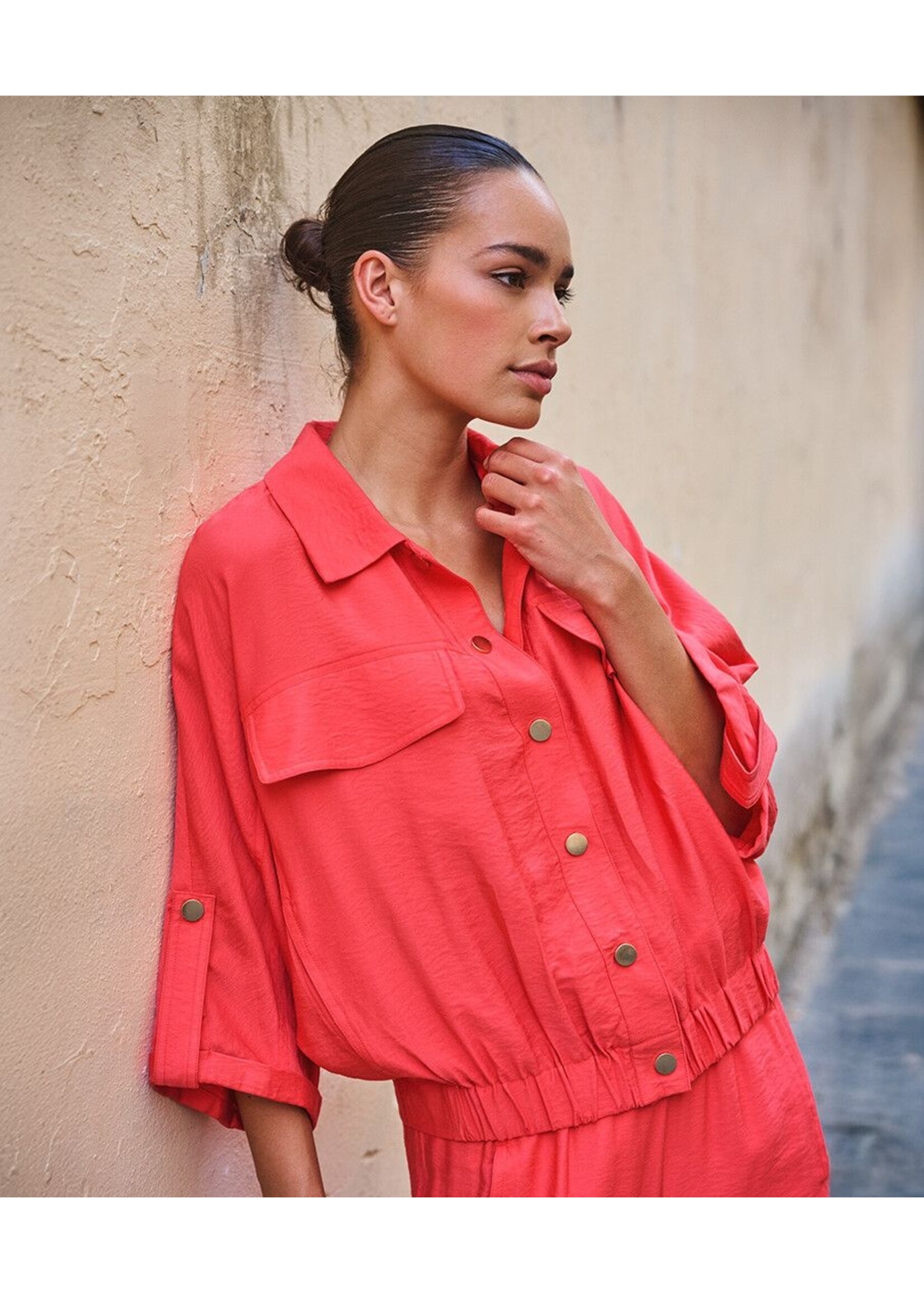 ESQUALO SLUB JACKET CHILI RED