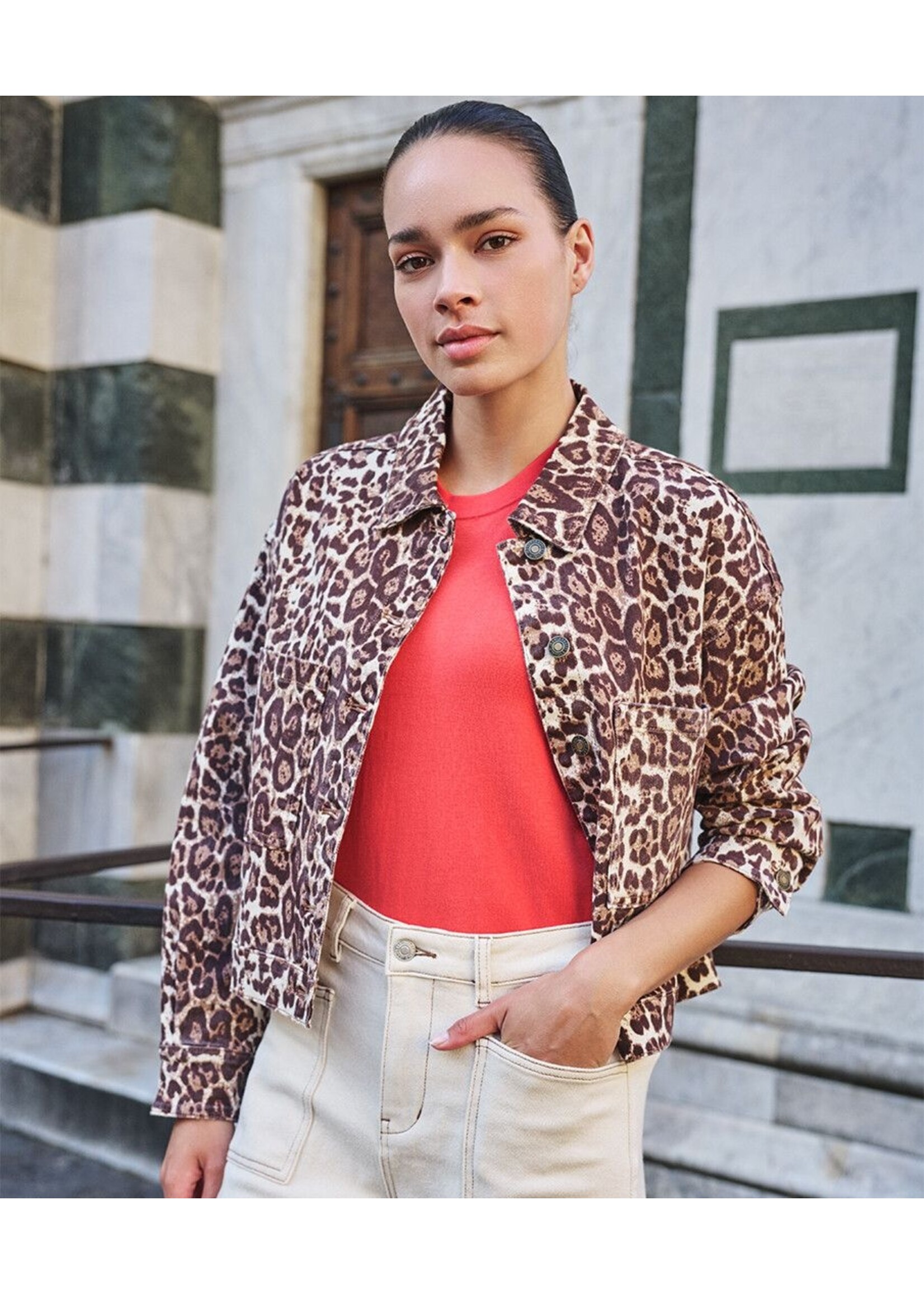 ESQUALO SCARLET JACKET JEANS LEOPARD PS26.12000