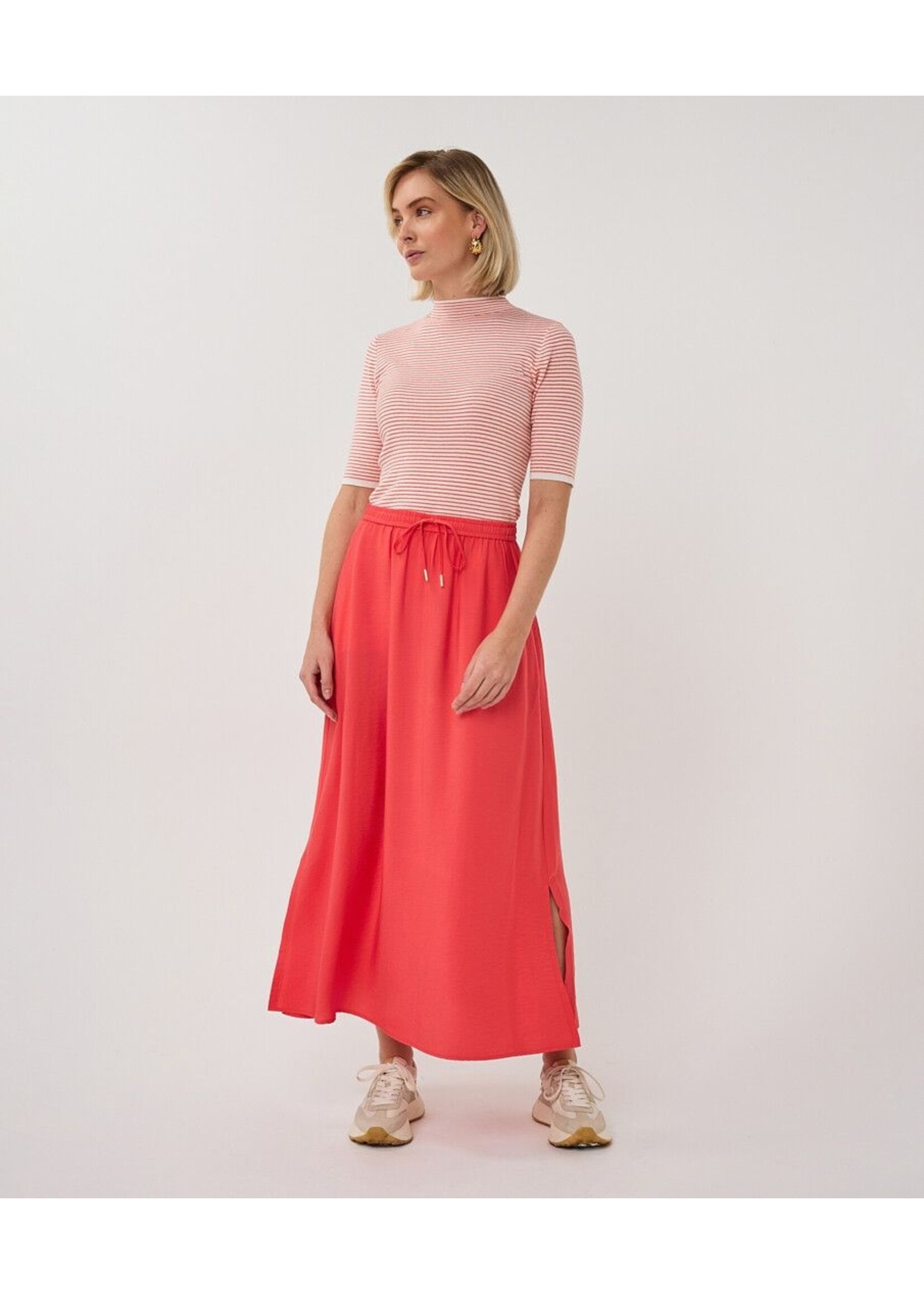 ESQUALO SKIRT LONG ELASTIC CHILI RED SP26.10034